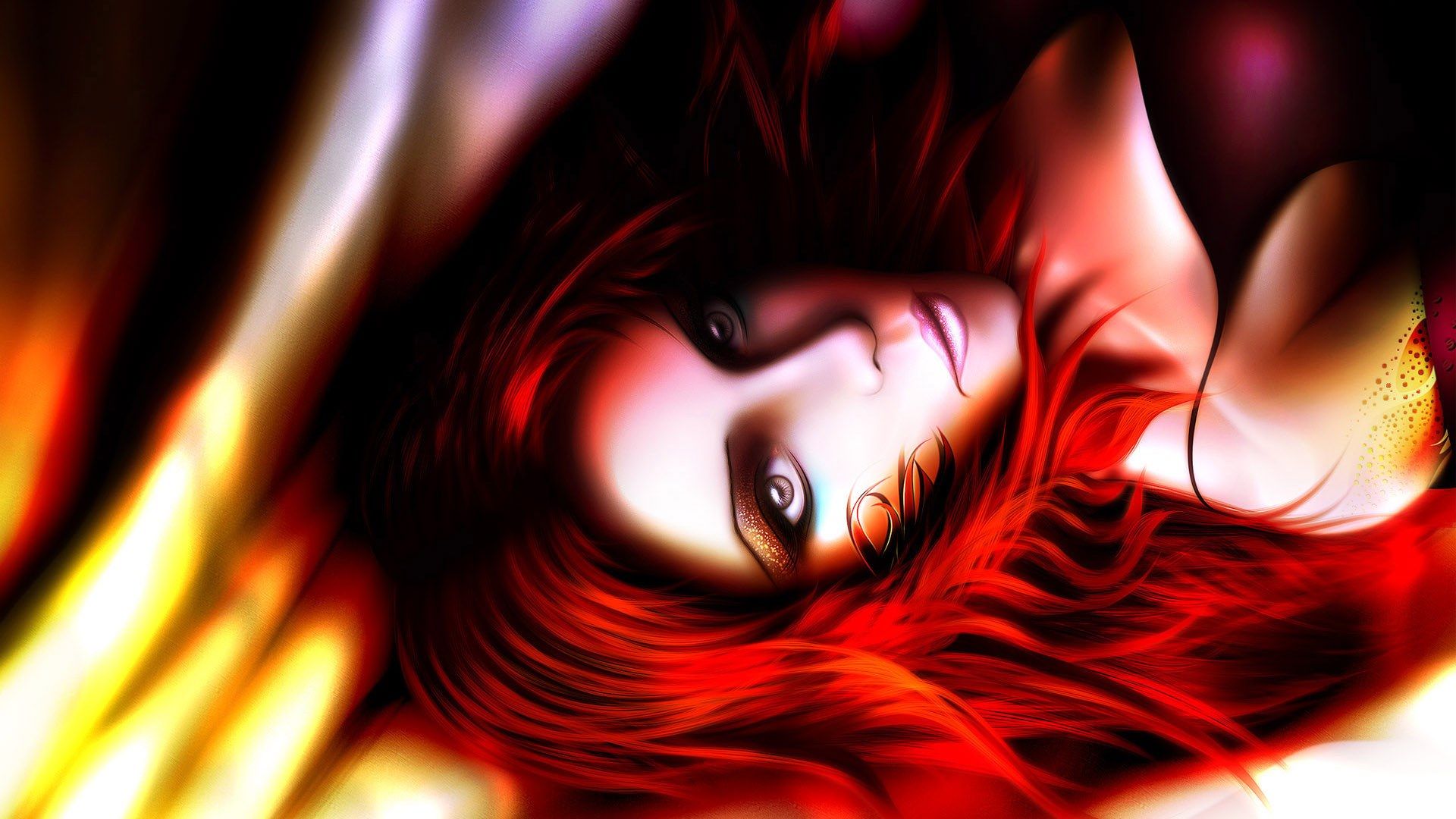 Anime Girl Red Hair 5297 HD wallpaper