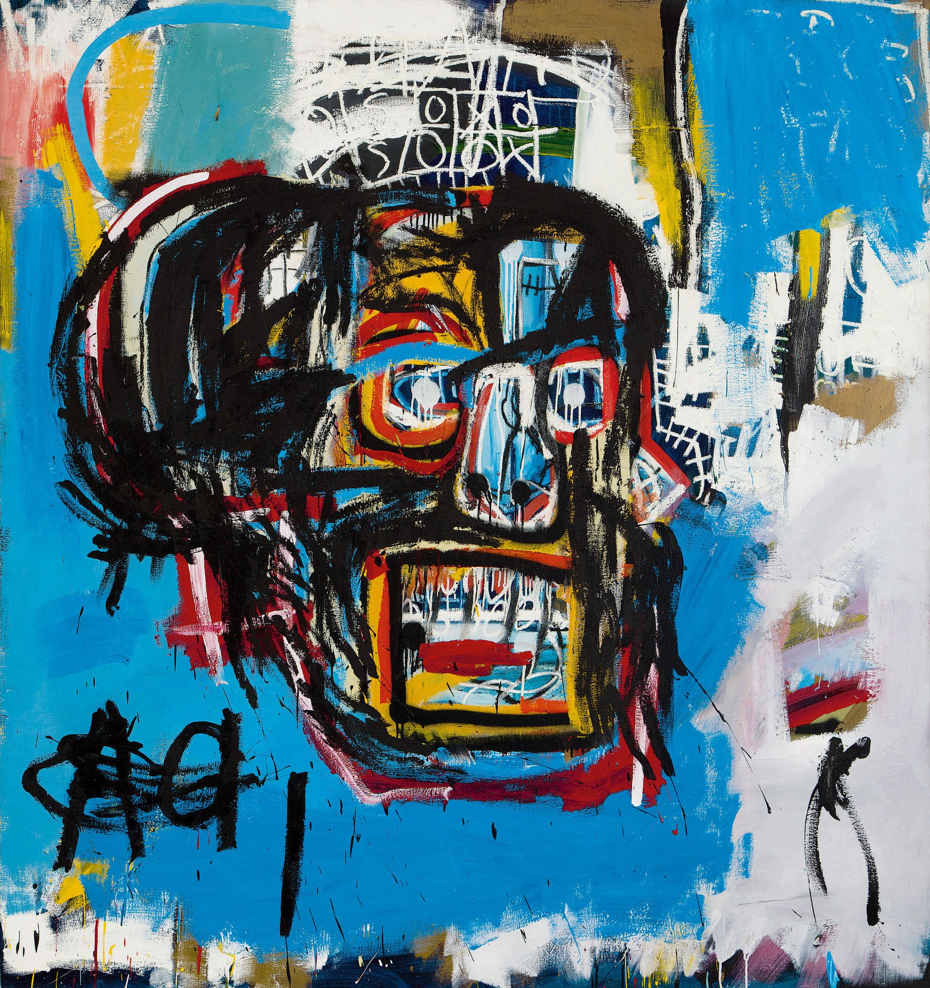 Untitled, Jean Michel Basquiat, Acrylic & Oil Stick & Spray Paint On Canvas, 1982