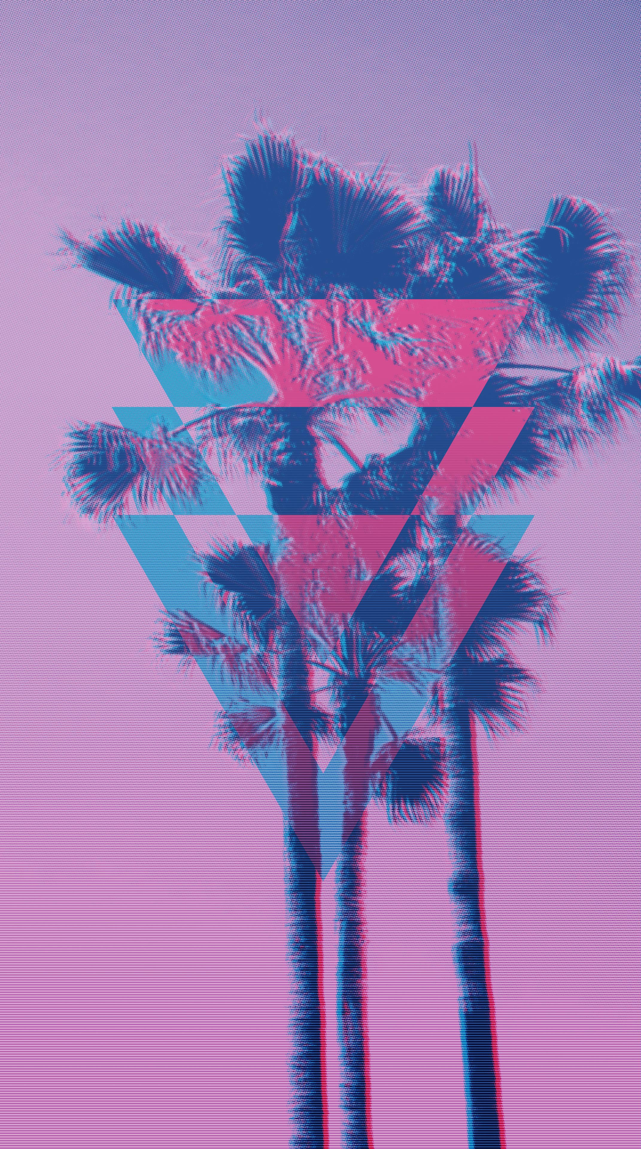 A quick Vaporwave phone wallpaper I made today