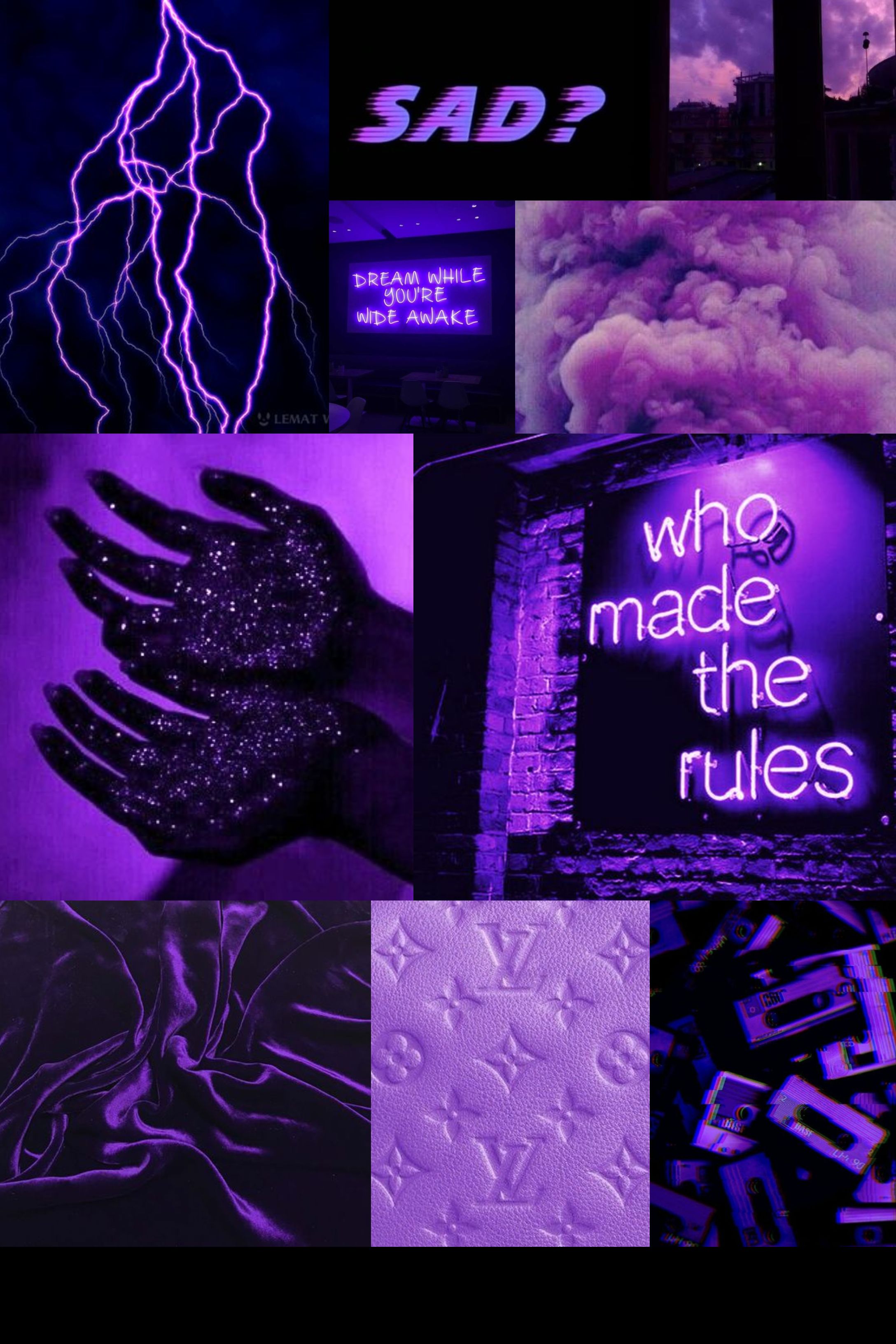 Dark Purple mood board aesthetic collage wallpaper. Purple aesthetic, Dark purple aesthetic, Purple wallpaper iphone