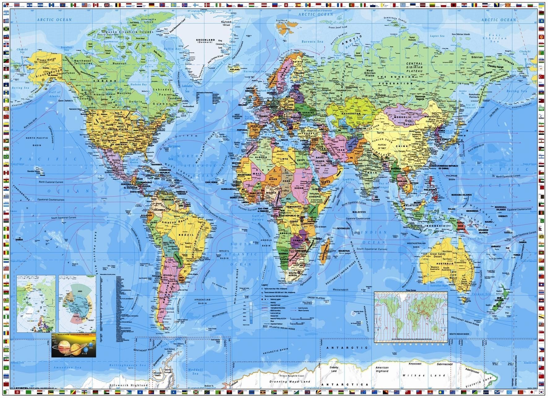 Latest Full HD World Map FULL HD 1080p For PC Desktop. Cool world map, World map wallpaper, Map murals