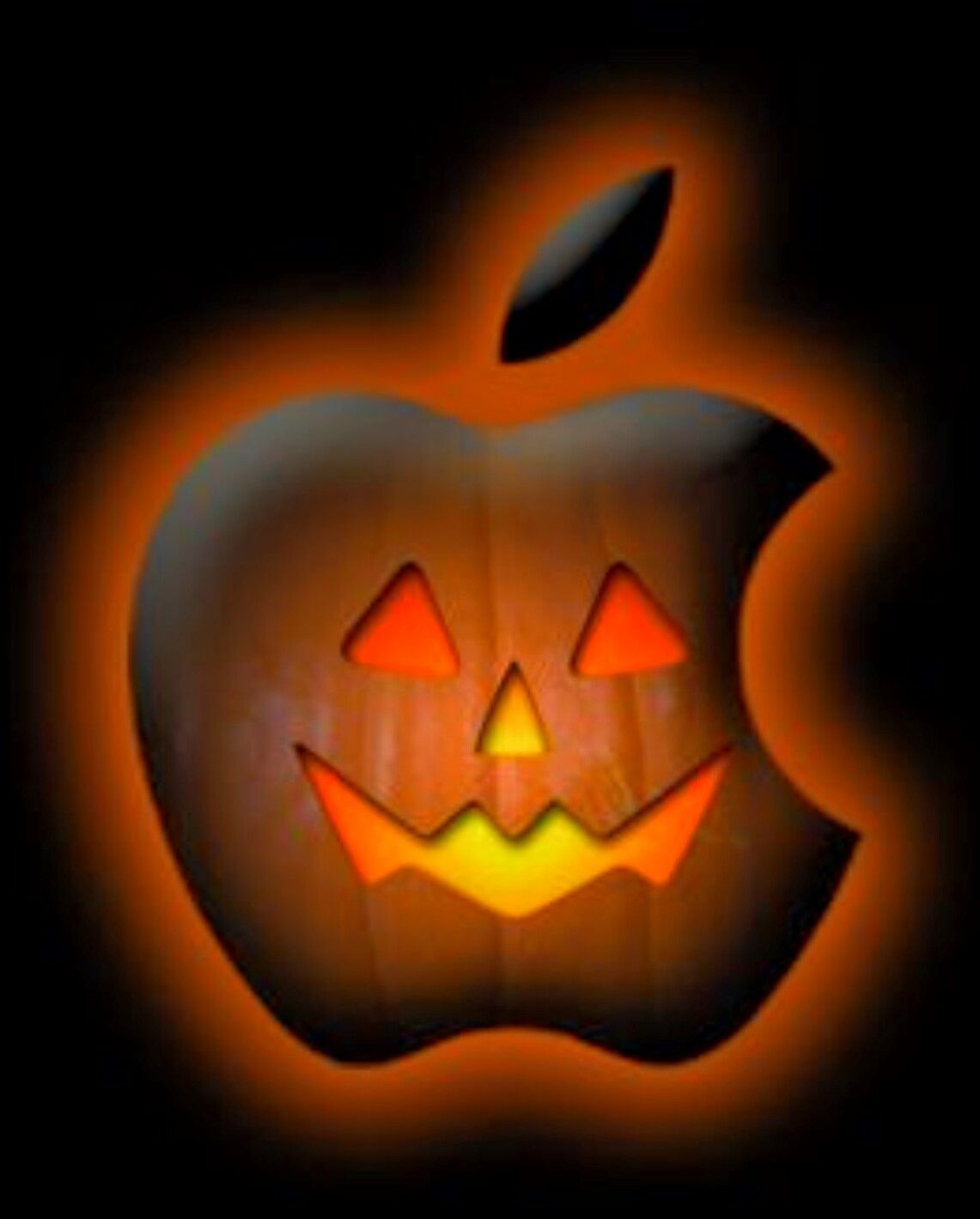 Jack O Lantern Apple Logo Picture. Wallpaper Iphone Christmas, Halloween Wallpaper, Halloween Wallpaper Iphone
