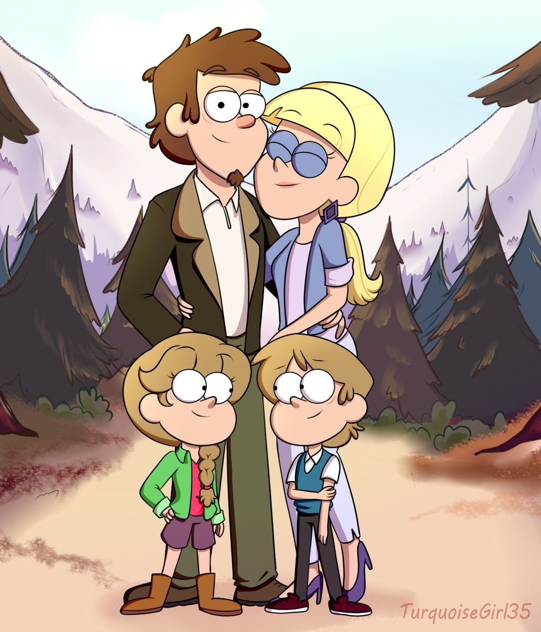 Pines Family (Redraw) Extra Then I will upload a version with Dustin. Arte de gravity falls, Gravity falls dipper, Gravity falls un verano de misterio
