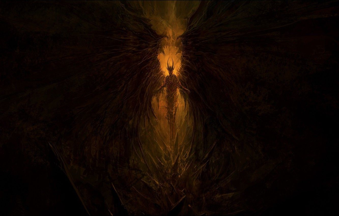 Wallpaper darkness, wings, the demon, dark, demon, Hell, the devil, devil, hell image for desktop, section разное