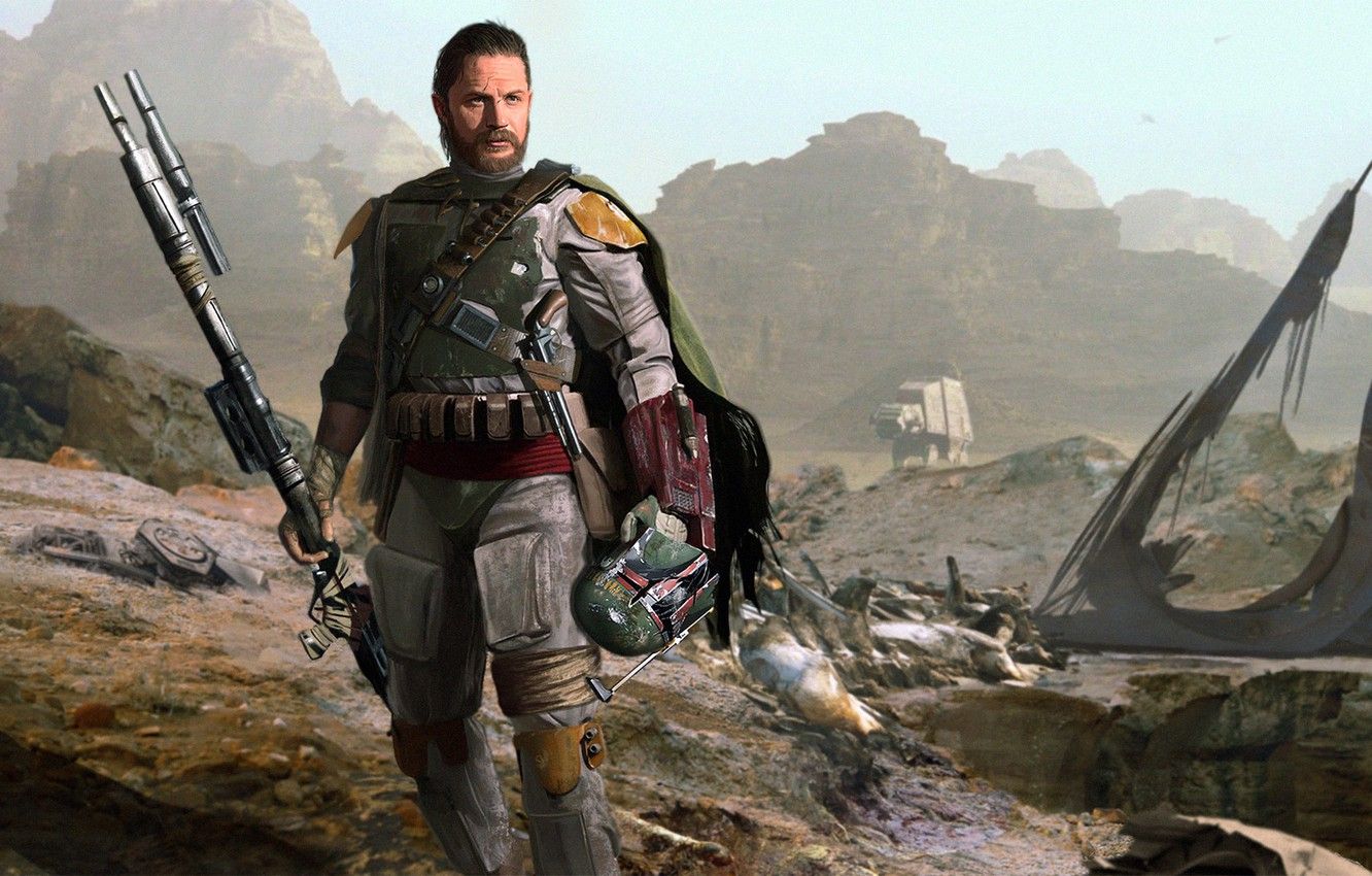 Wallpaper Tom Hardy, Boba Fett, the bounty hunter, Juan Hugo Martinez, adult fiction Saga Star wars, Mad Boba Fett image for desktop, section фантастика