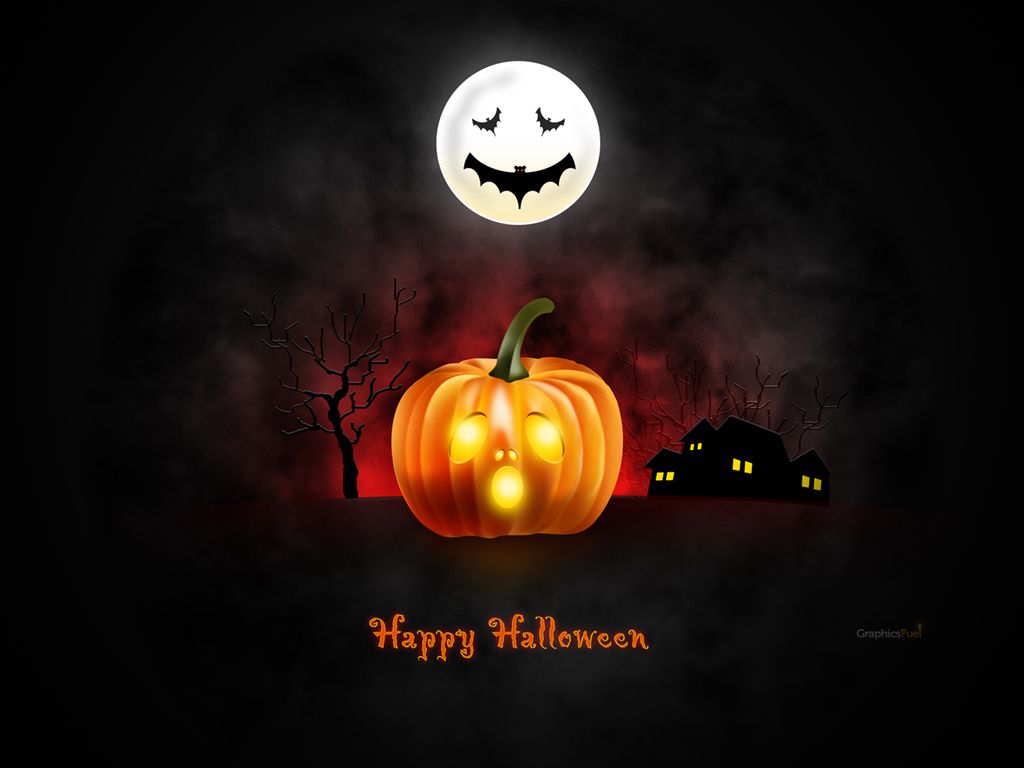 Halloween wallpaper for desktop, iPad & iPhone (PSD & icons included)