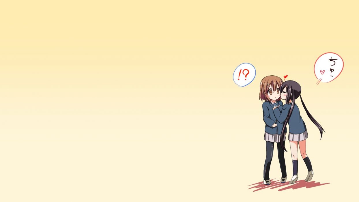 K ON! Hirasawa Yui Nakano Azusa Simple Background Anime Girls Wallpaperx1080