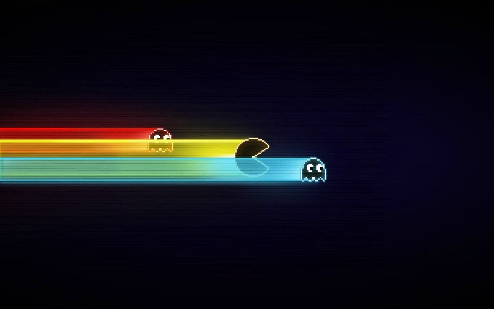 #simple, #minimalism, #mash Ups, #retro Games, #video Games, #simple Background, #Pac Man, #Tron, #Pacman, Wallpaper. Mocah.org HD Desktop Wallpaper