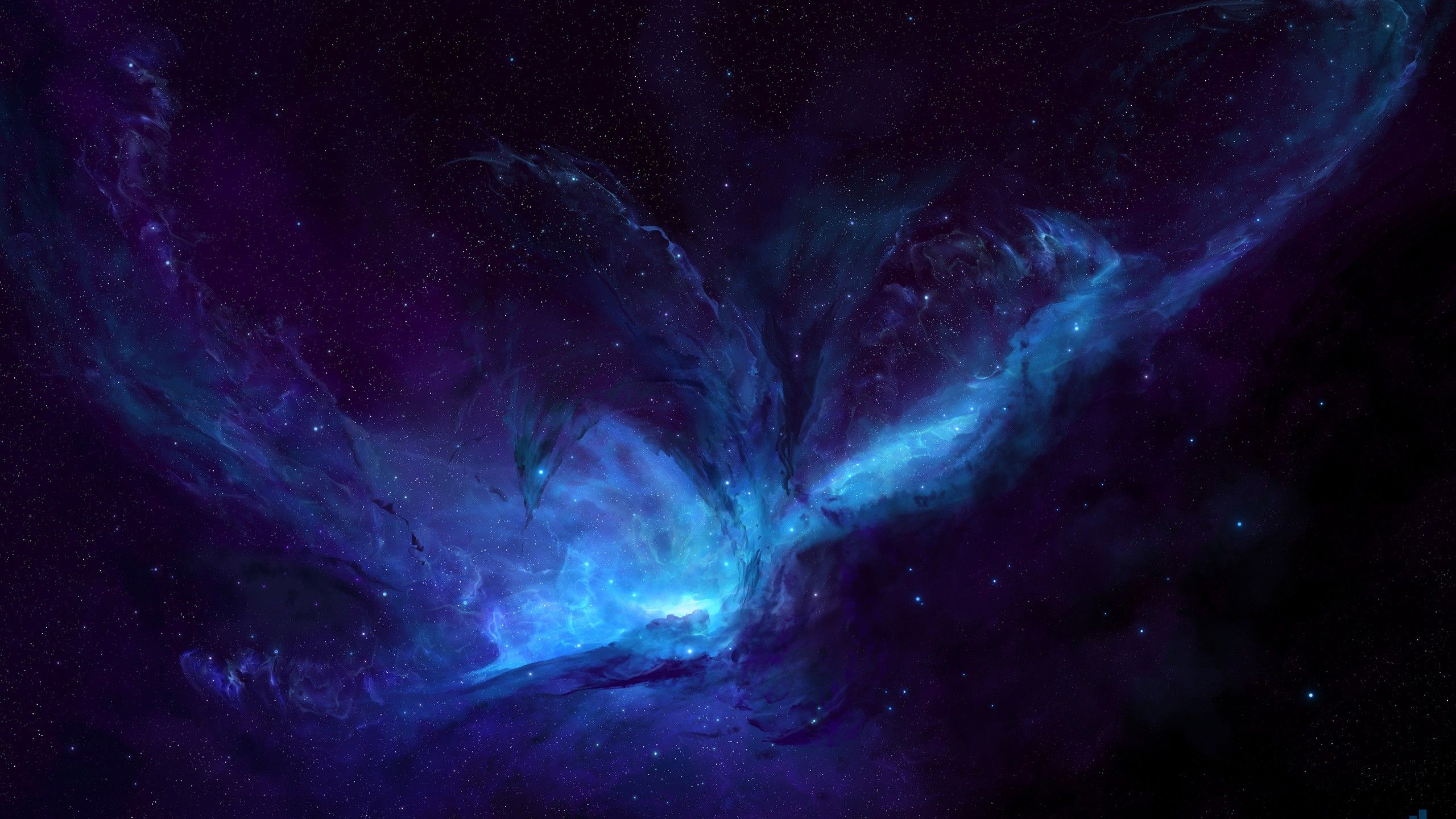 Wallpaper Nebula, Dark space, Blue Space, Deep, HD, Space,. Wallpaper for iPhone, Android, Mobile and Desktop