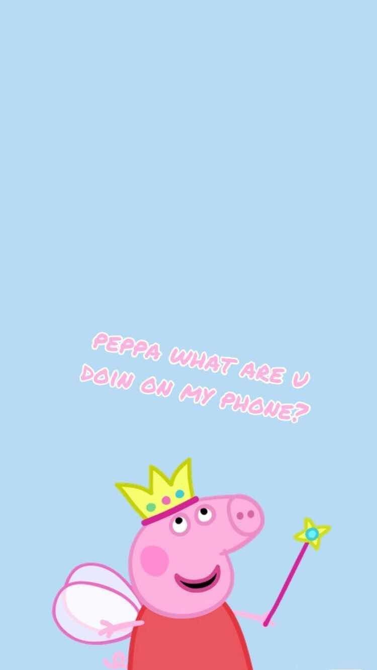 iPhone and Android Wallpaper: Peppa Pig Wallpaper for iPhone and Android. Peppa pig wallpaper, Funny iphone wallpaper, Pig wallpaper