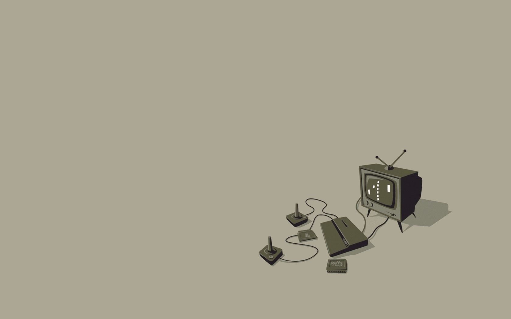 Retro Gaming Flat Illustration Desktop Wallpaper