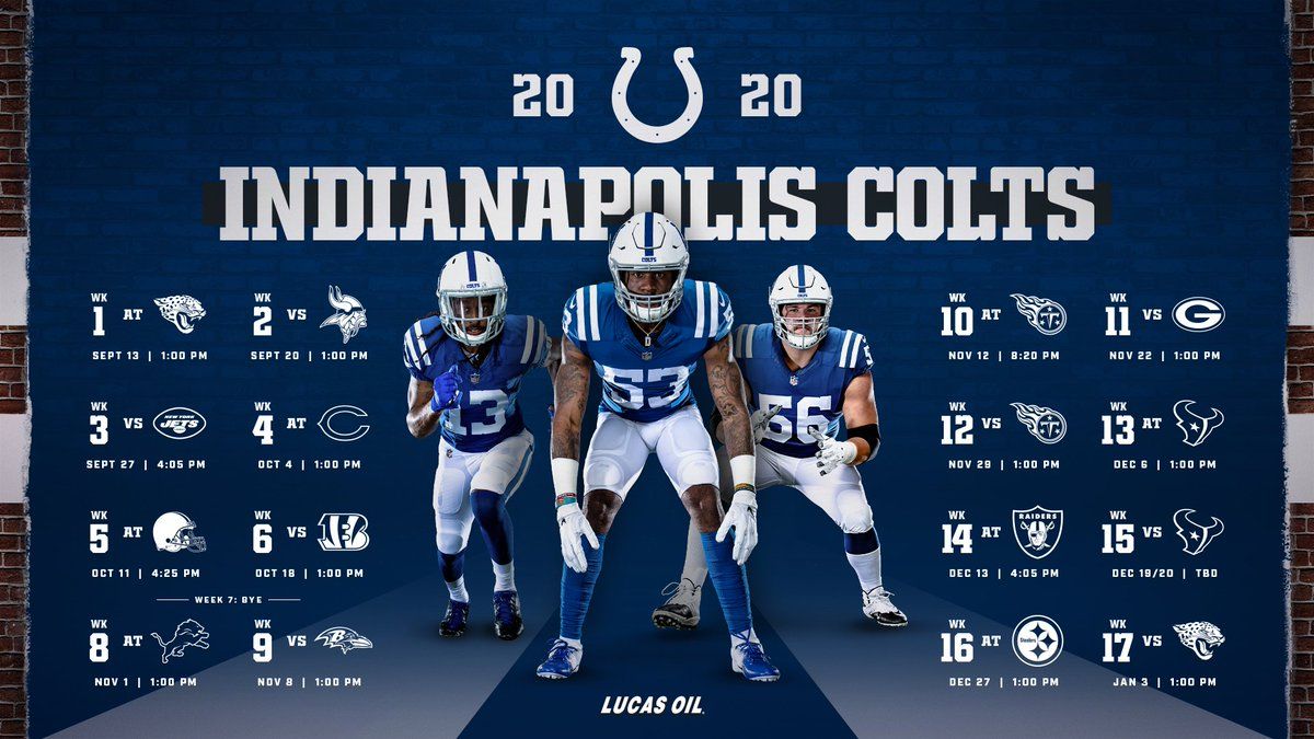 Indianapolis Colts - ┏━━┓┏━━┓┏━━┓┏━━┓ ┗━┓┃┃┏┓┃┗━┓┃┃┏┓┃ ┏━┛┃┃┃┃┃┏━┛┃┃┃┃┃ our schedule is finally here