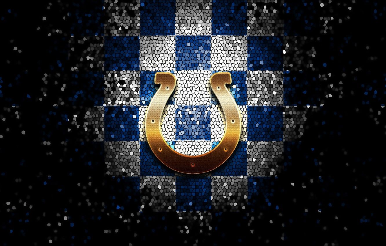 Wallpaper wallpaper, sport, logo, NFL, glitter, checkered, Indianapolis Colts image for desktop, section спорт