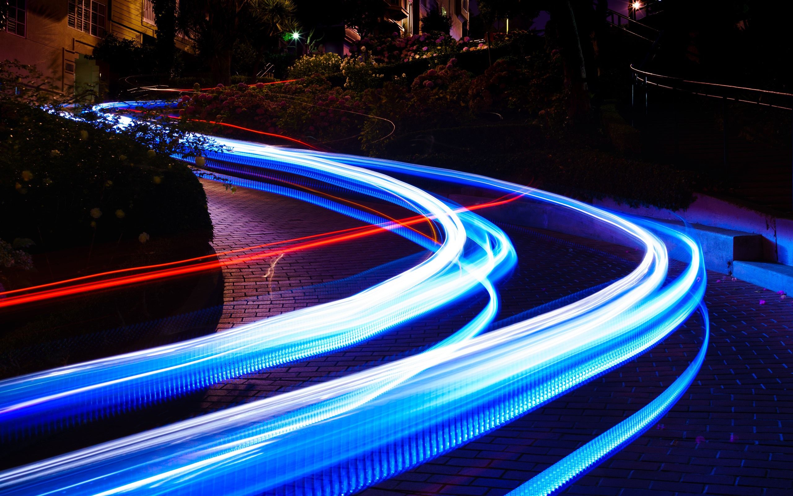 Wallpaper Light lines, speed, city, night, road 7680x4320 UHD 8K Picture, Image