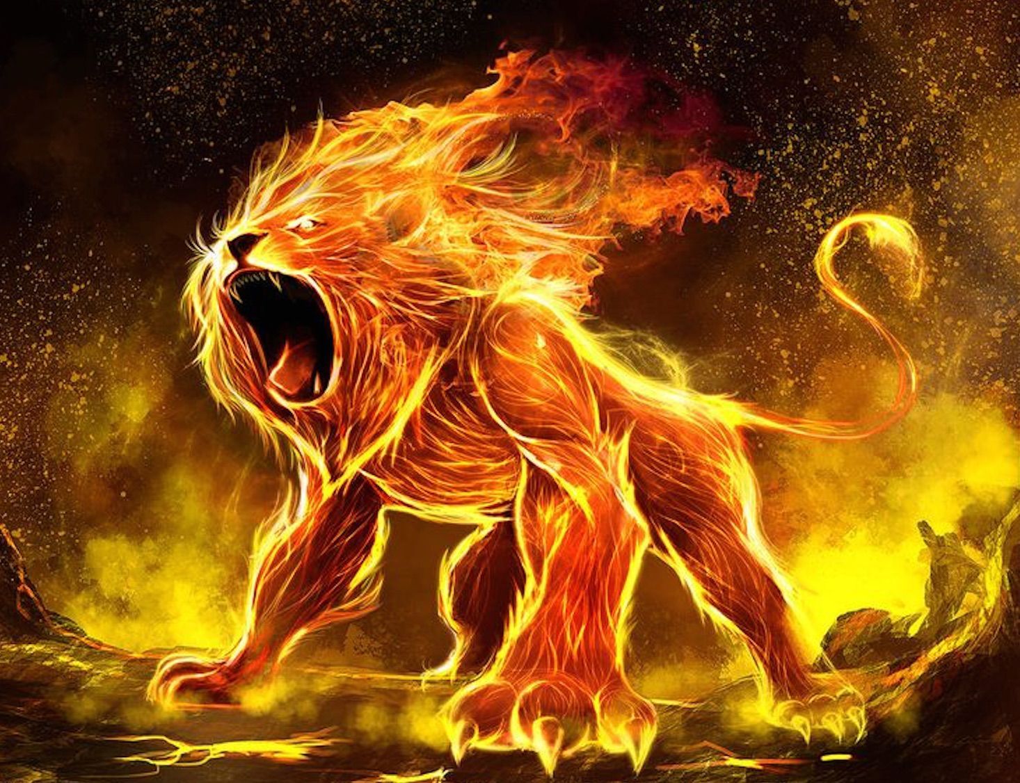 Bewaarmap. Lion art, Fire lion, Lion