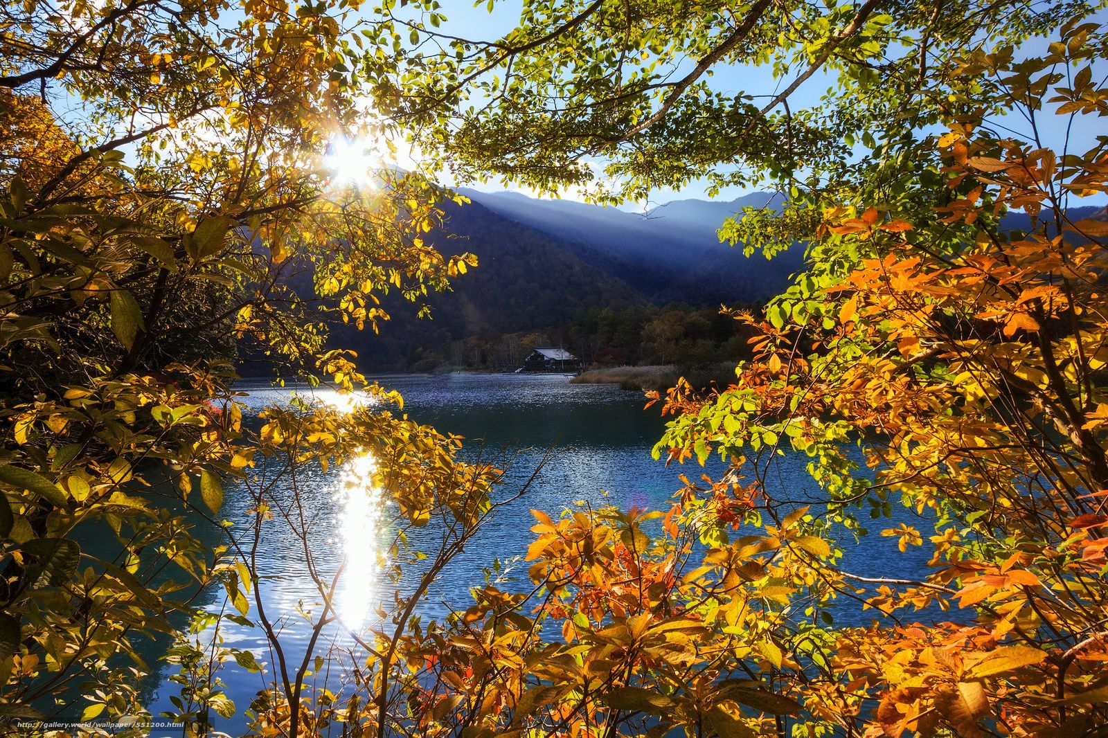 Download wallpaper autumn, lake, Mountains, Japan free desktop wallpaper in the resolution 2048x1365