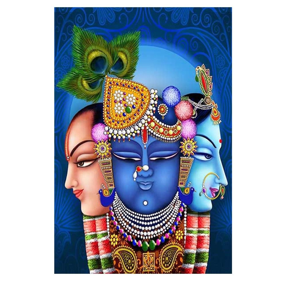 Shrinathji, Canvas, Vinyl, Art Print, Hindu God, Indian, Ethnic, Vintage, Religious, Spiritual, Poster, Wall Art, Painting, Pichwai, Nathdwara Paintings JDAPR 00006787