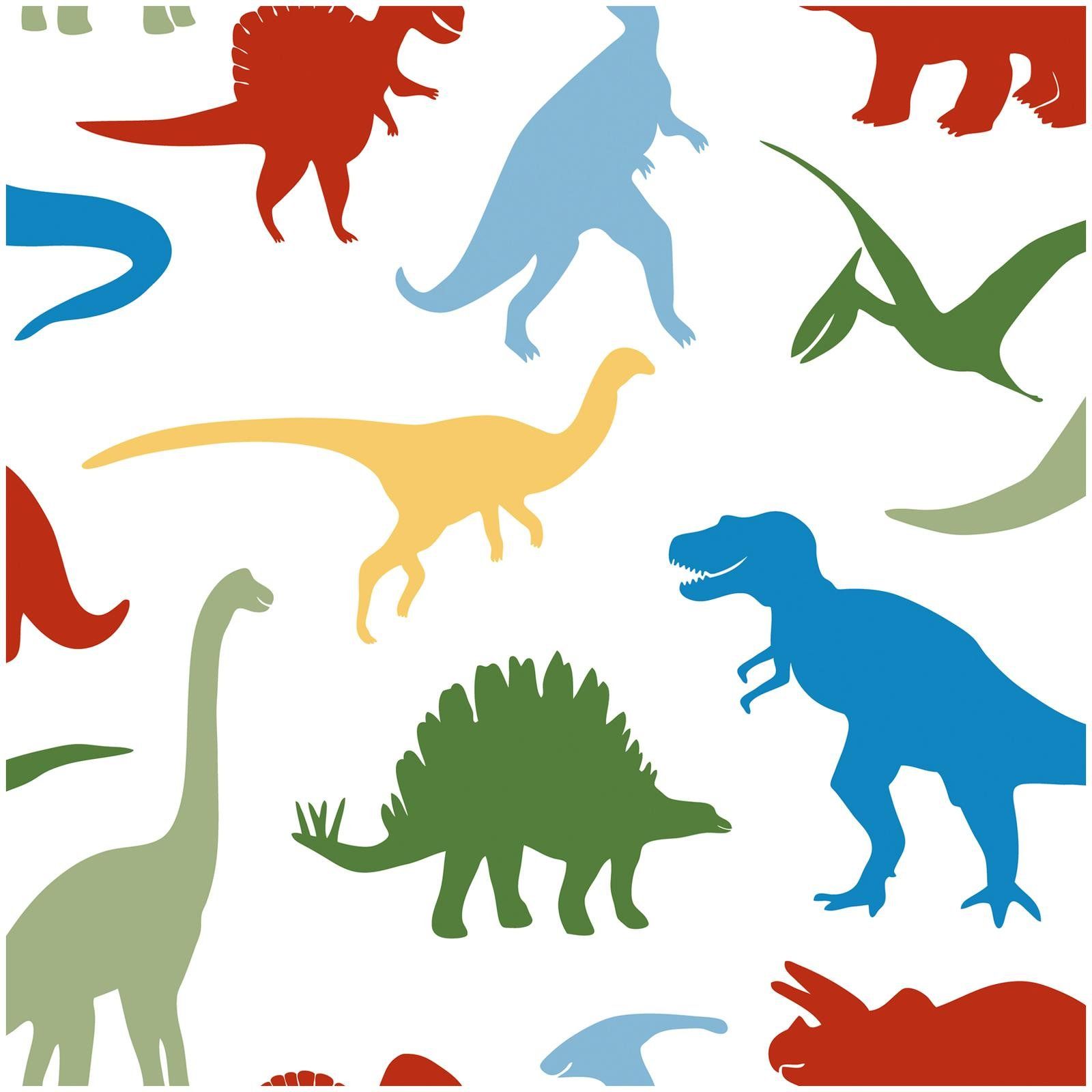 Chesapeake Toothy Red Dinosaur Toss Wallpaper. Dinosaur mural, Dinosaur wallpaper, Wallpaper border kids