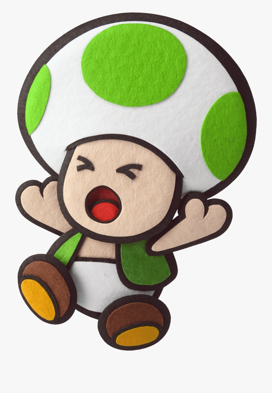 Paper Mario Toad Green, Free Transparent Clipart