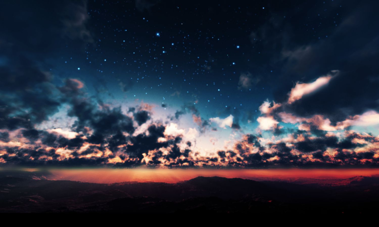 Original Clouds Landscape Night Original Scenic Sky Stars Sunset Y K Wallpaperx900