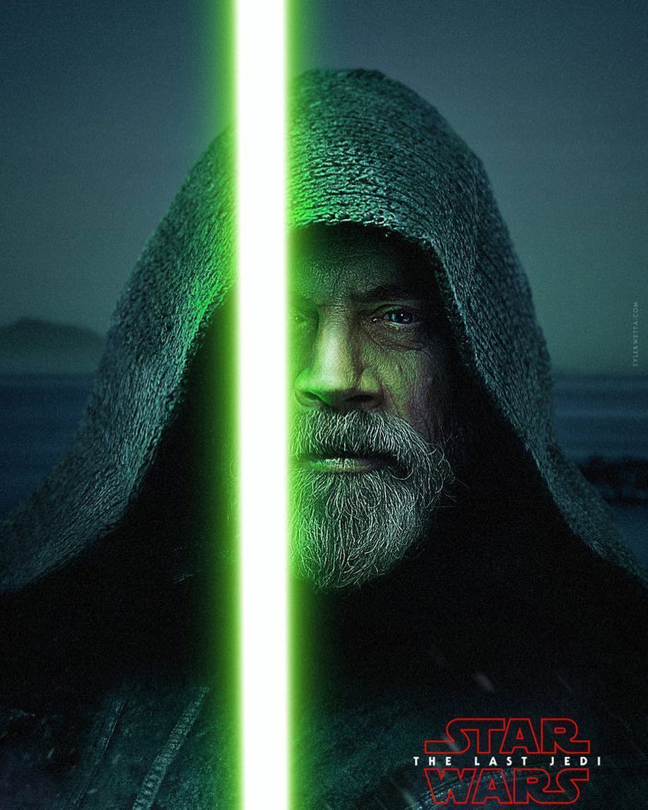 Will Luke use his green lightsaber again? ••• #thelastjedi #starwars # lukeskywalker #markhamill #jedi #lig. Star wars poster, Star wars wallpaper, Star wars gifts