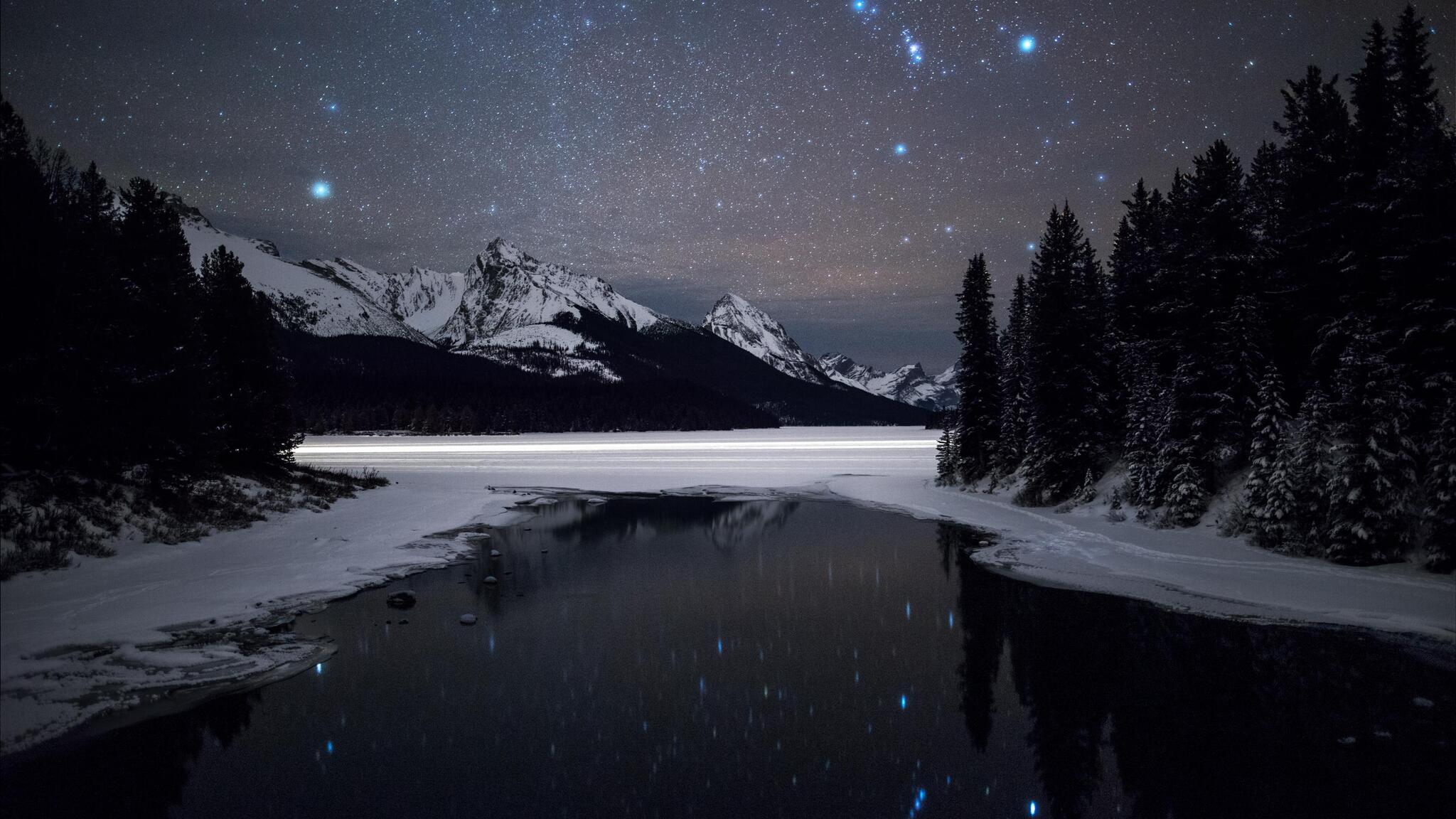 Maligne Lake Jasper National Park Alberta 2048x1152 Resolution HD 4k Wallpaper, Image, Background, Photo and Picture