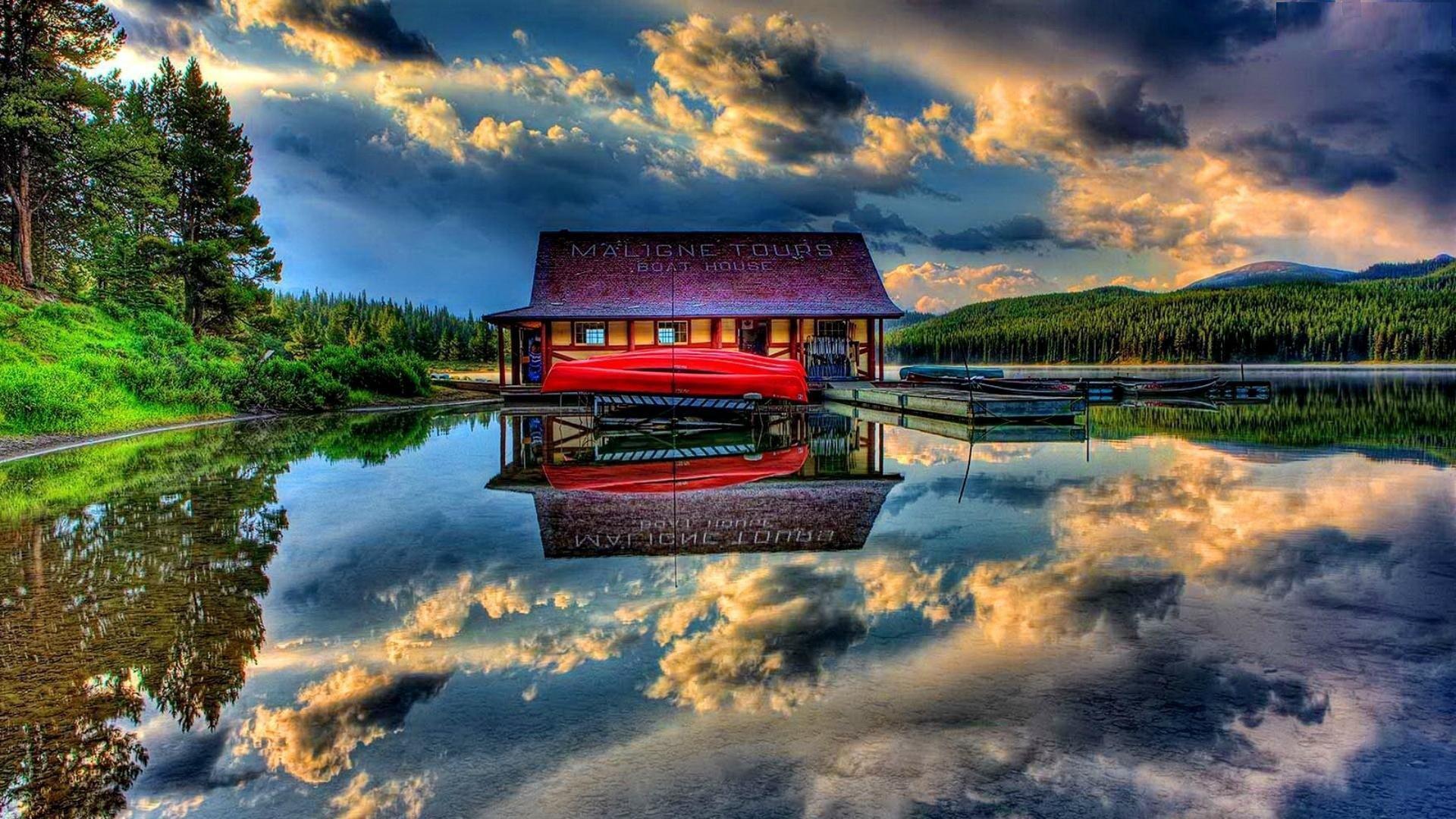 wallpaper Maligne Lake, Jasper National Park HD, Widescreen, High Definition