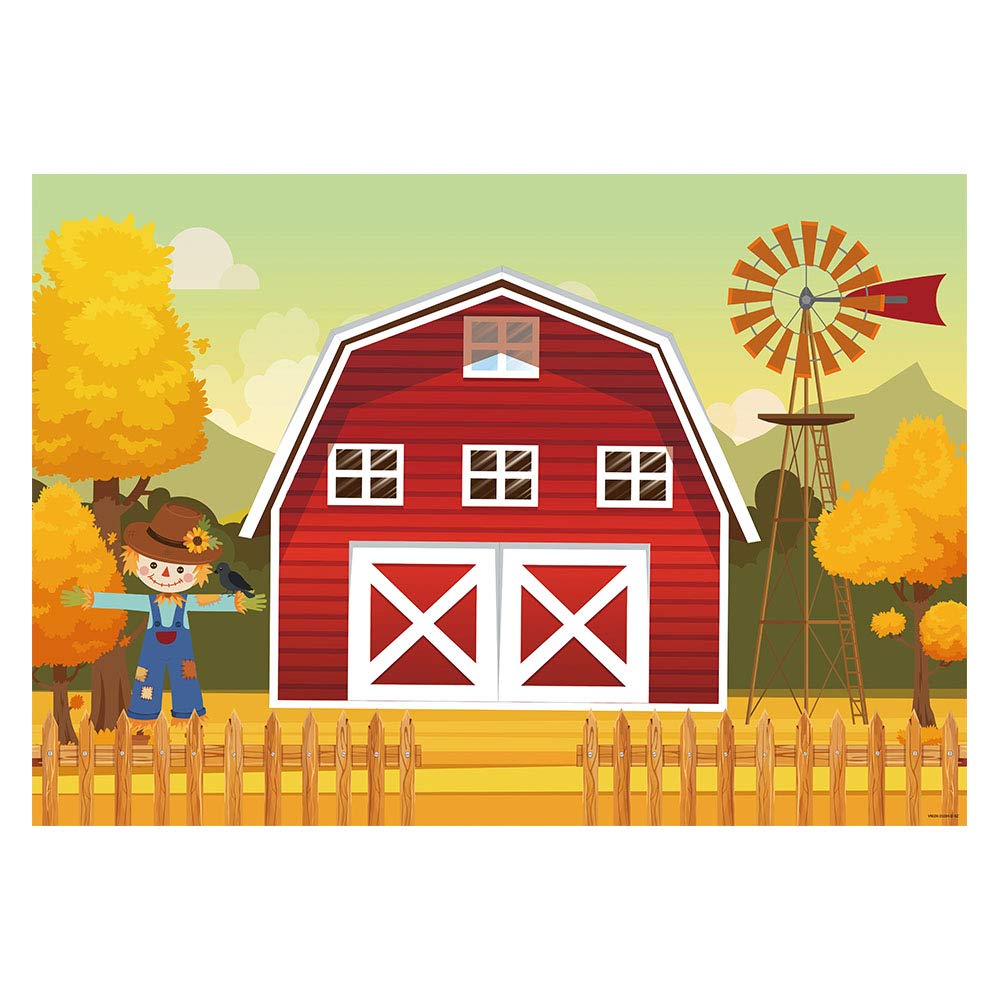 Funnytree 7x5FT Autumn Red Barn Farm Photography: Amazon.in: Electronics