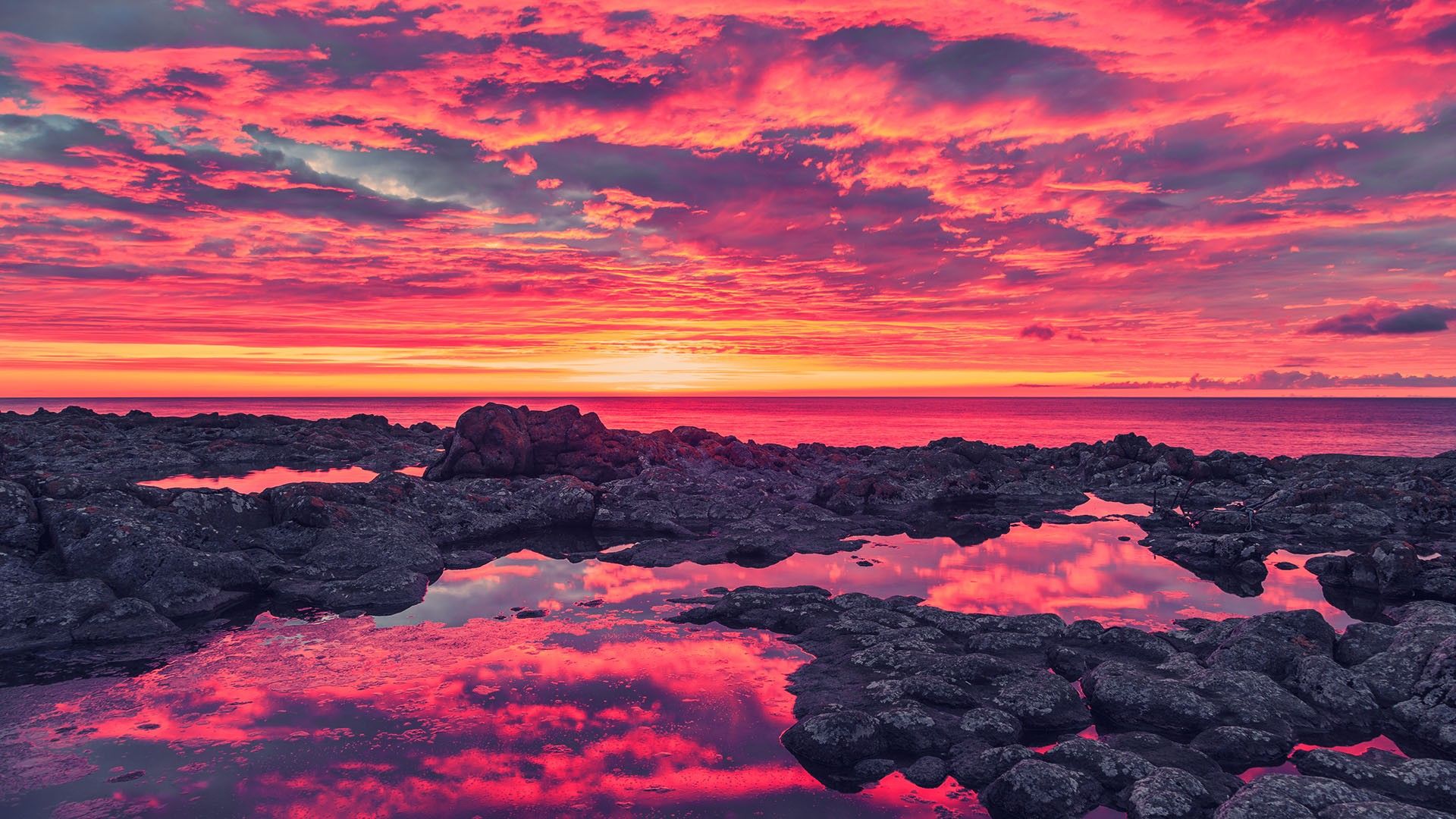Breath Taking Sunset Coastline desktop PC and Mac wallpaper