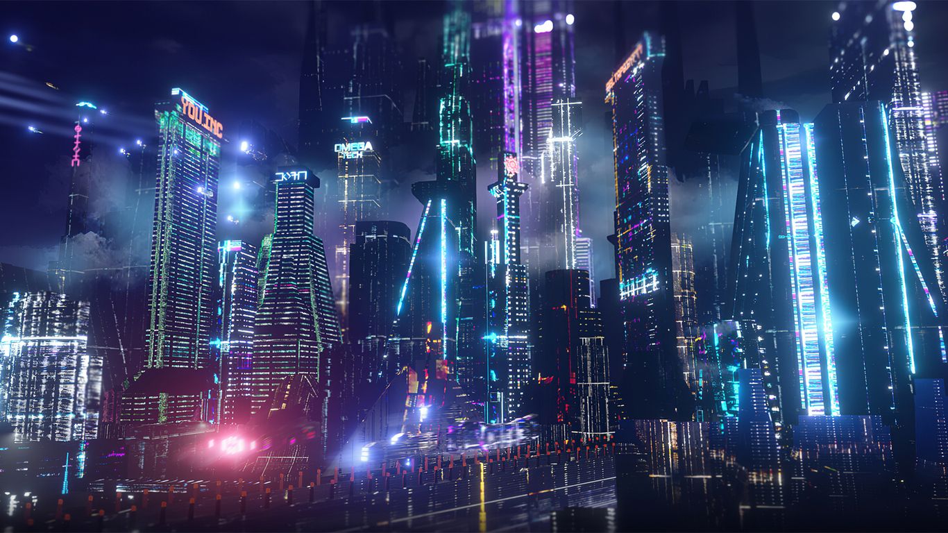 Neon City Lights 4k 1366x768 Resolution HD 4k Wallpaper, Image, Background, Photo and Picture