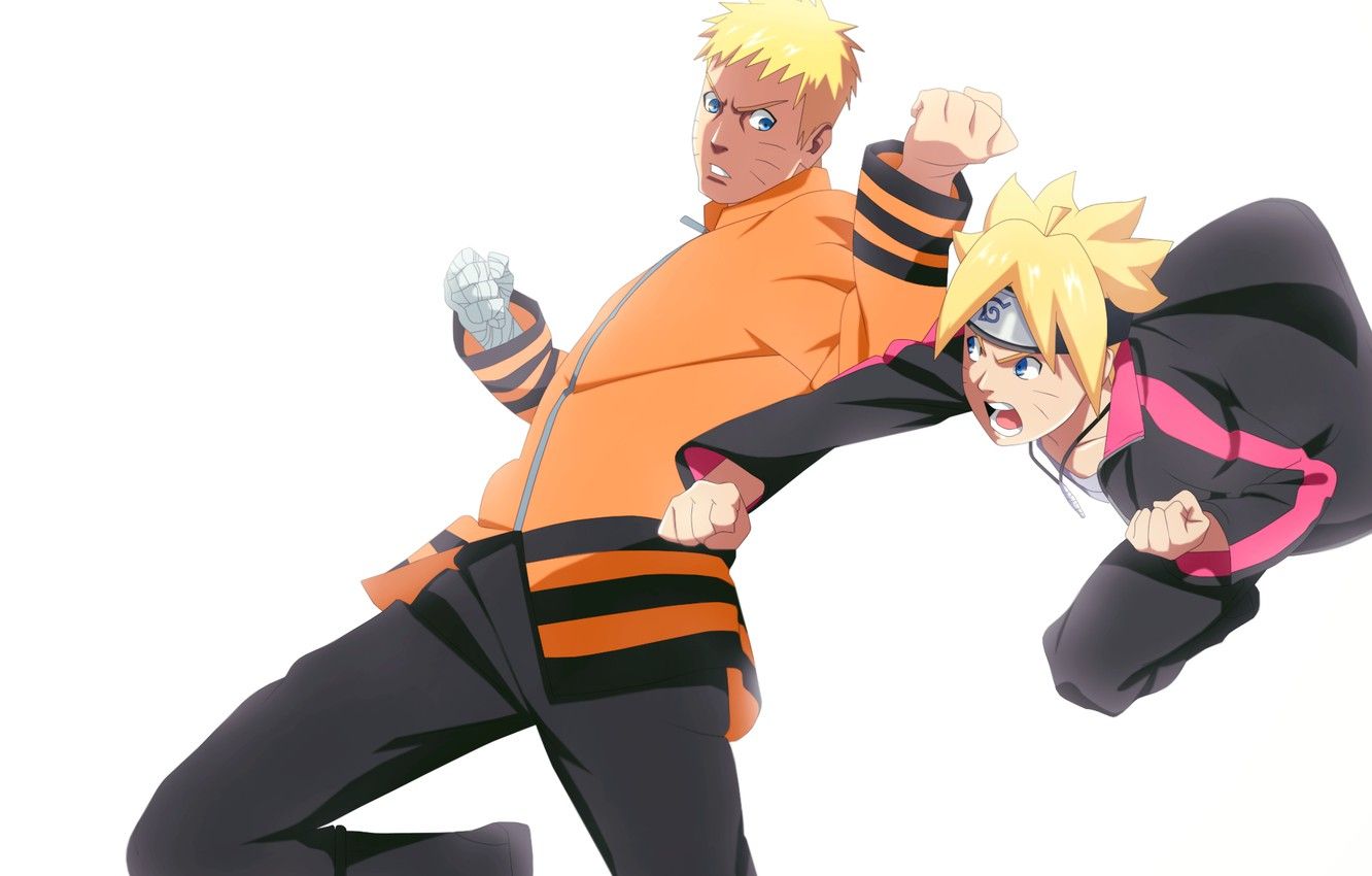 Wallpaper father, Naruto, son, Uzumaki .anime.goodfon.com