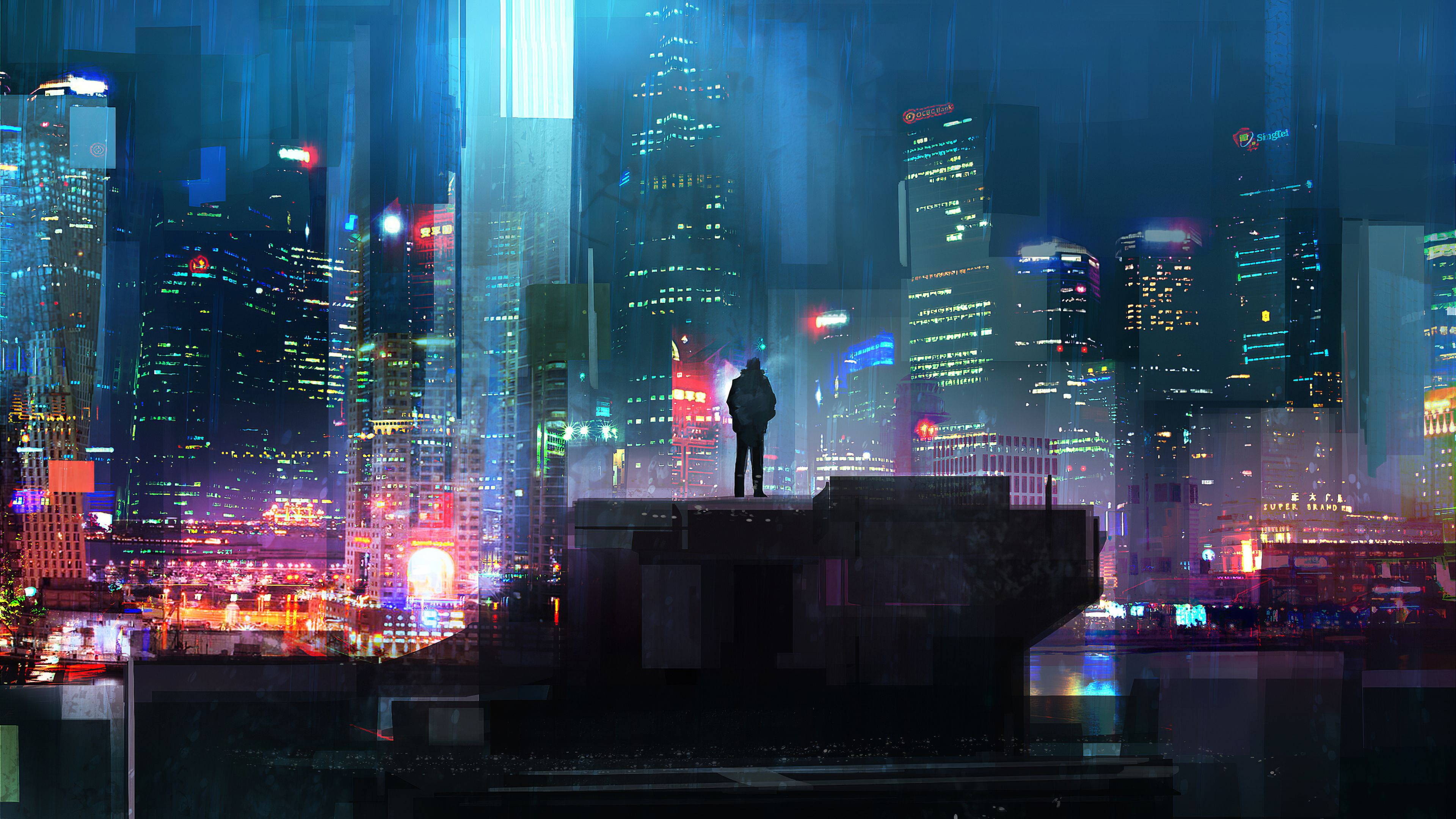 Alone Cyberpunk Boy in City Wallpaper, HD Artist 4K Wallpaper, Image, Photo and Background