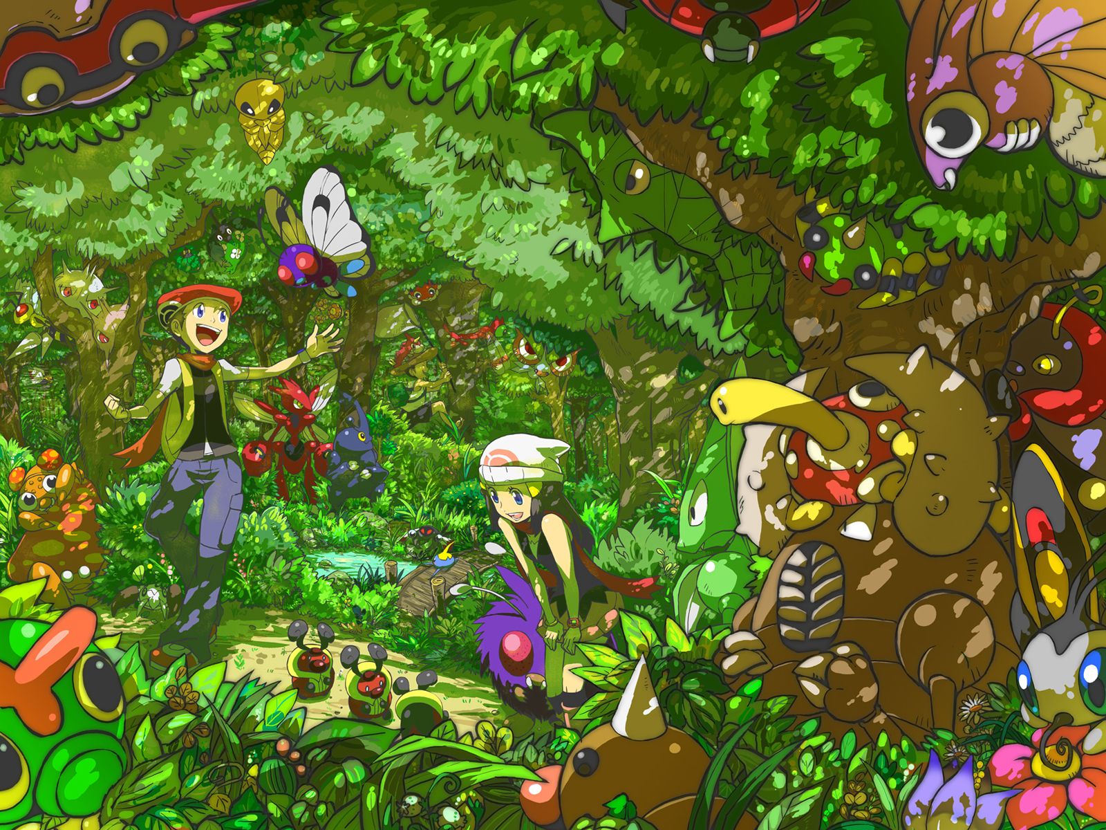 Bug Pokemon Dawn Pokemon Bug Catcher Pokemon Lucas Pokemon Wallpaper:1600x1200