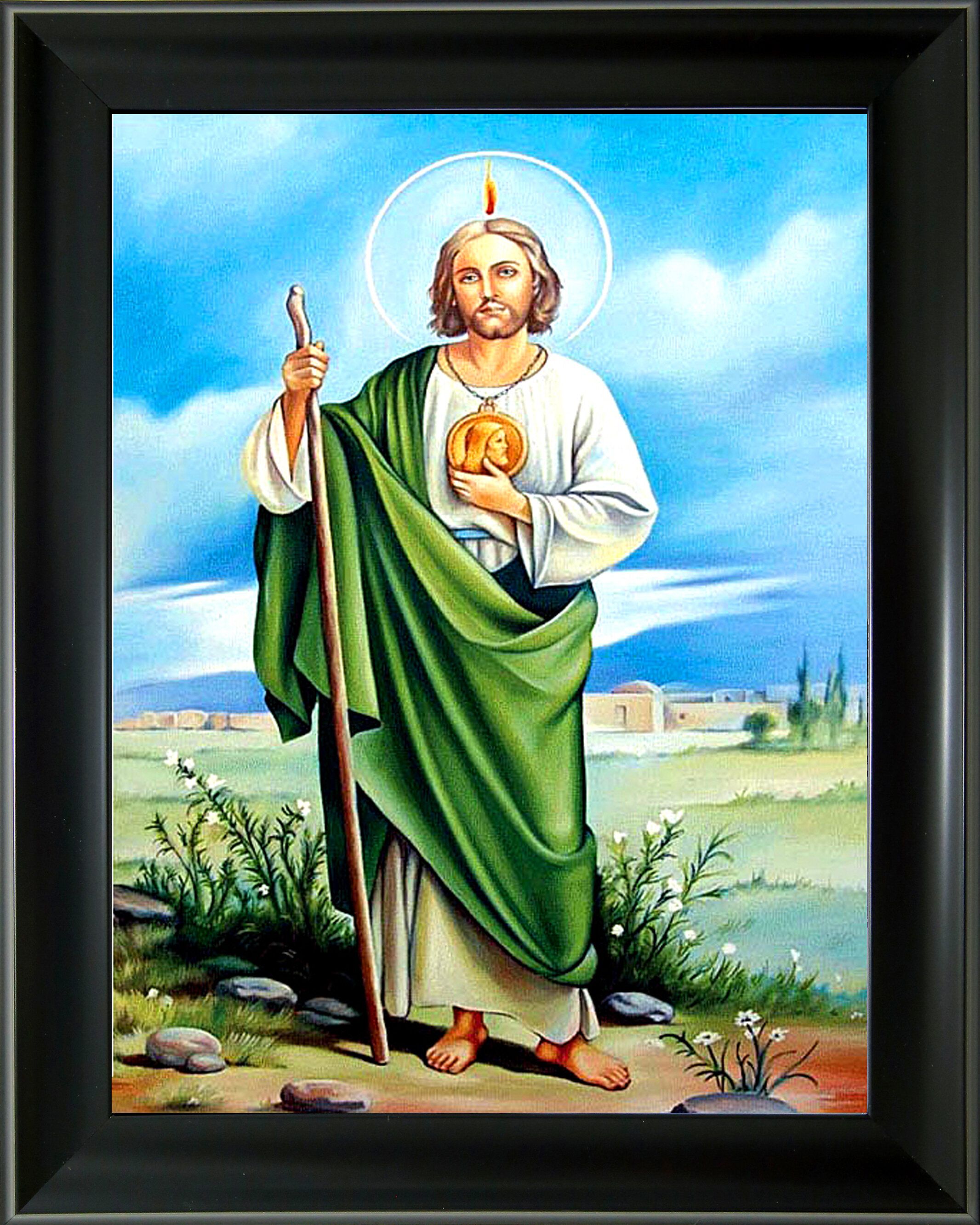 East Urban Home 'Saint Jude The Apostle' Framed Graphic Art Print On Acrylic In Green Blue