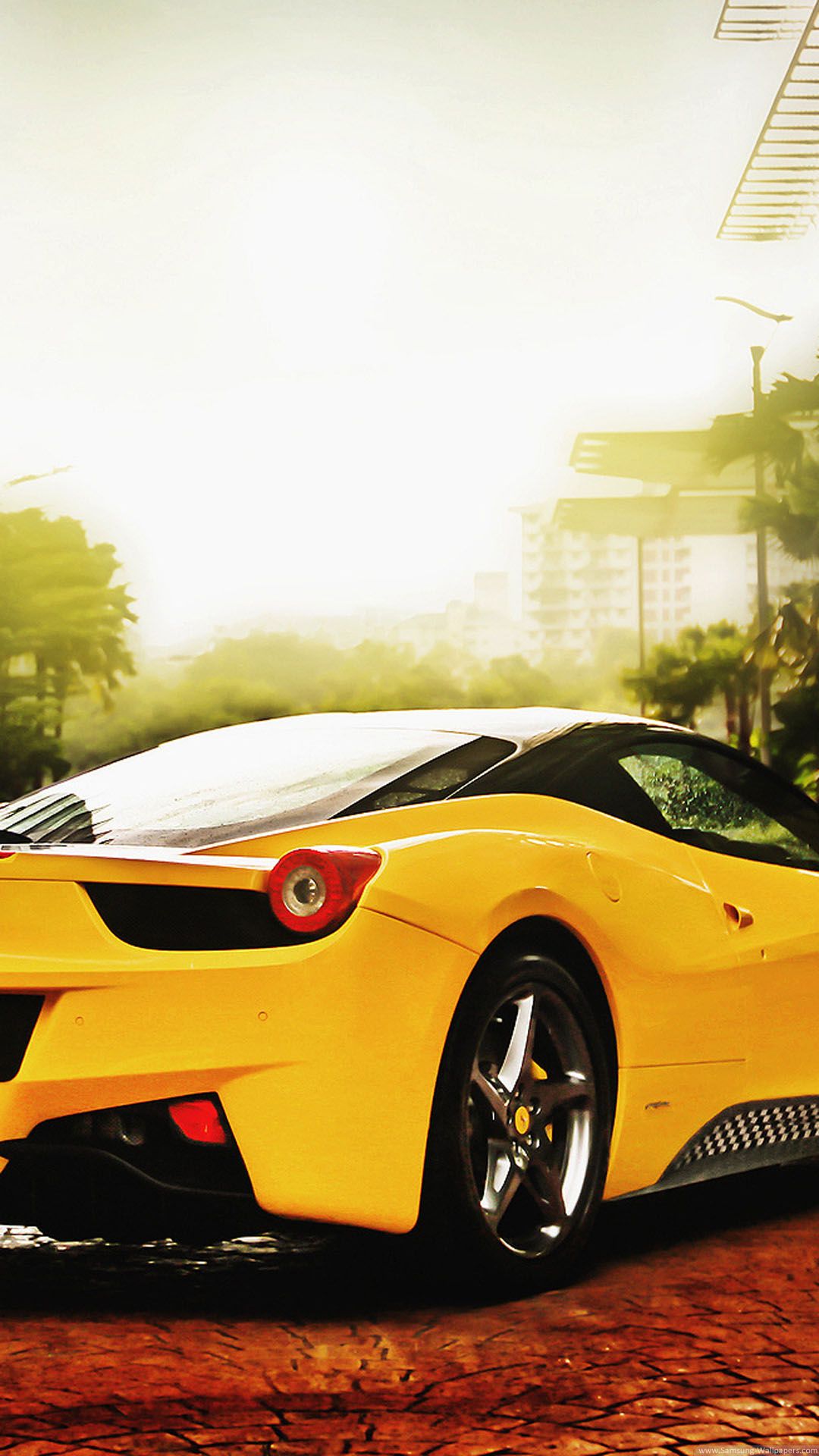 Ferrari 458 Spider Yellow iPhone 8 Wallpaper Free Download