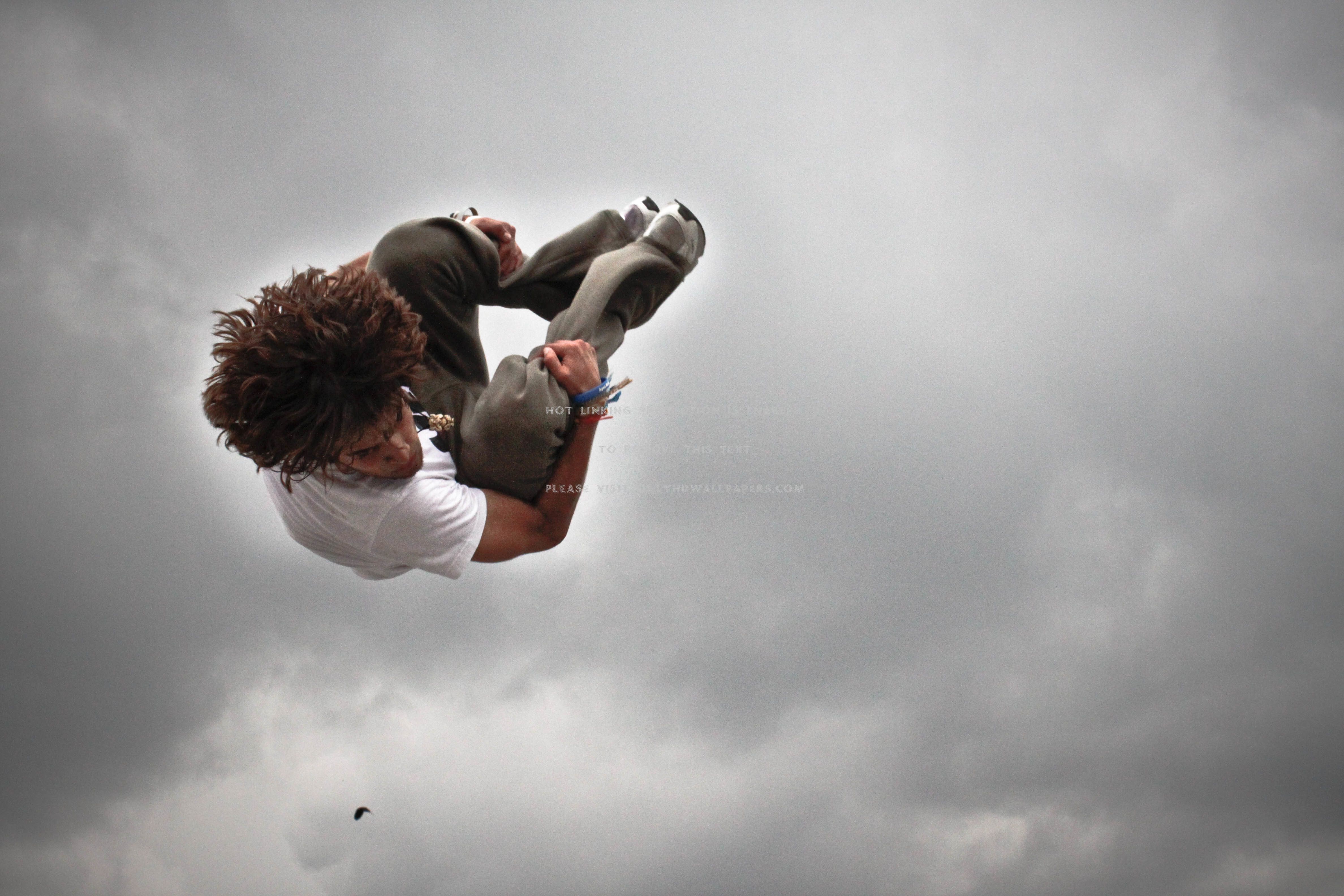 Sports jumping backflip