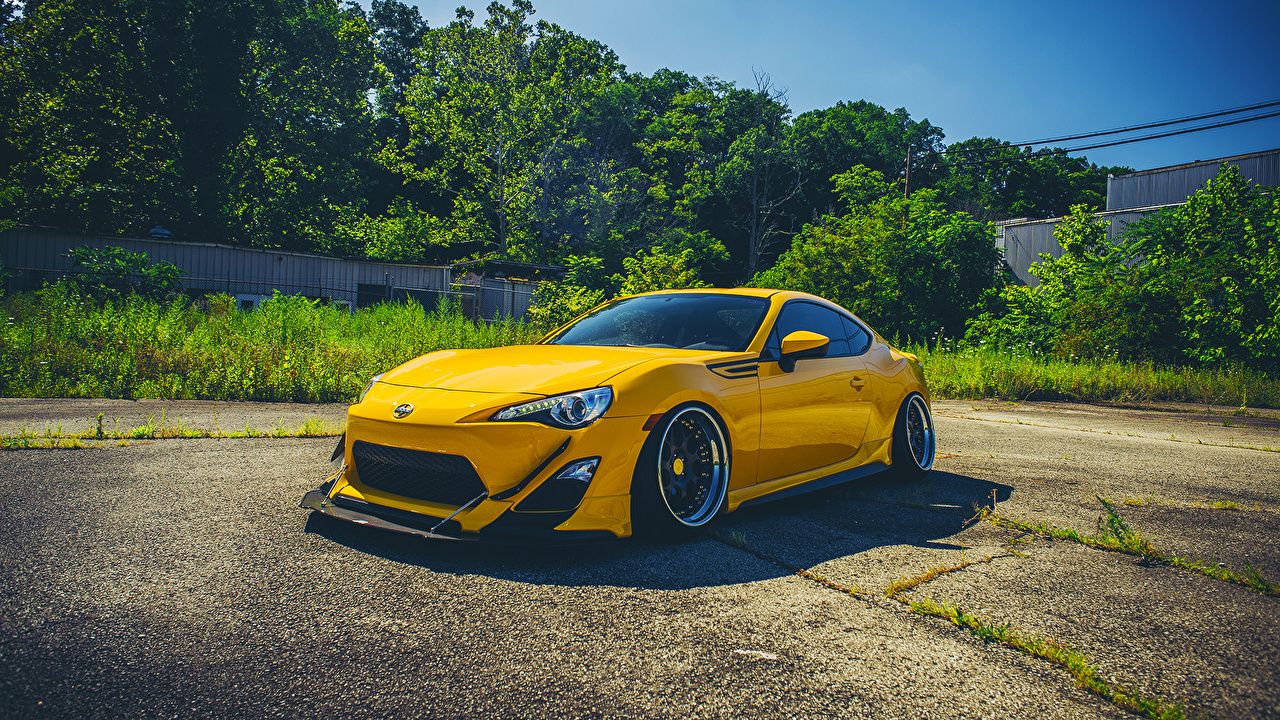 Desktop Wallpaper Scion FR S Stance Yellow Automobile