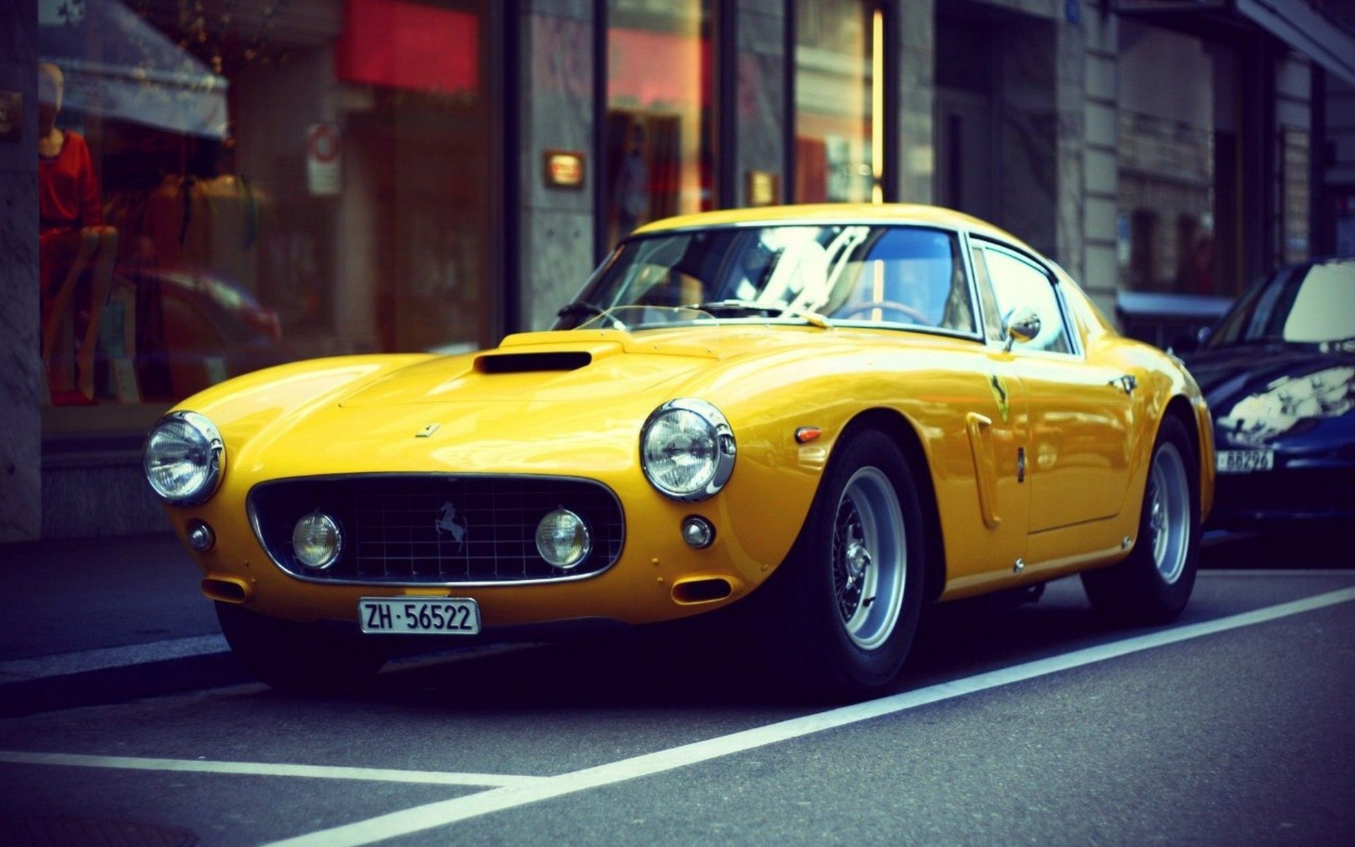 Yellow Ferrari Old Cars Wallpaper