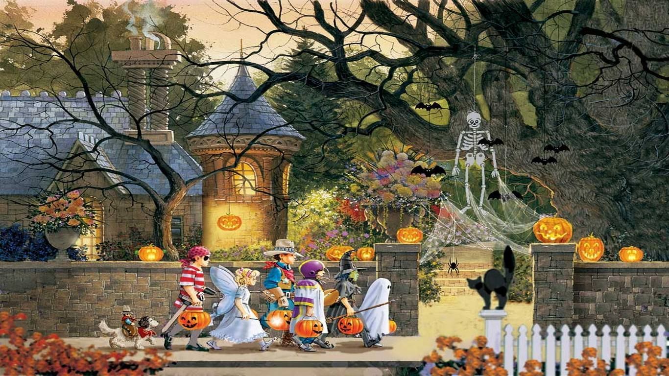 Vintage Halloween Laptop Wallpaper