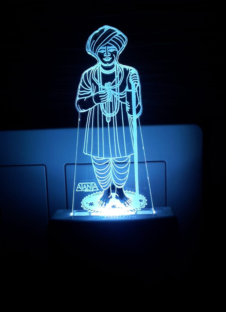 Buy Ajanta Jalaram Bapa 3D Night Lamp, 4cm (Multicolour) Online at Low Prices in India