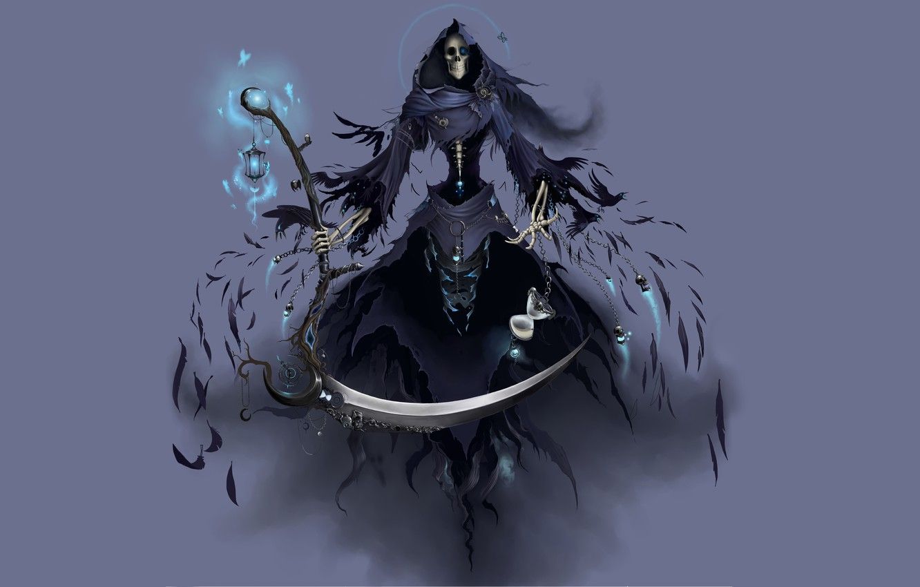 Wallpaper death, magic, skull, skeleton, braid, Creeping Death, The Grim Reaper image for desktop, section разное
