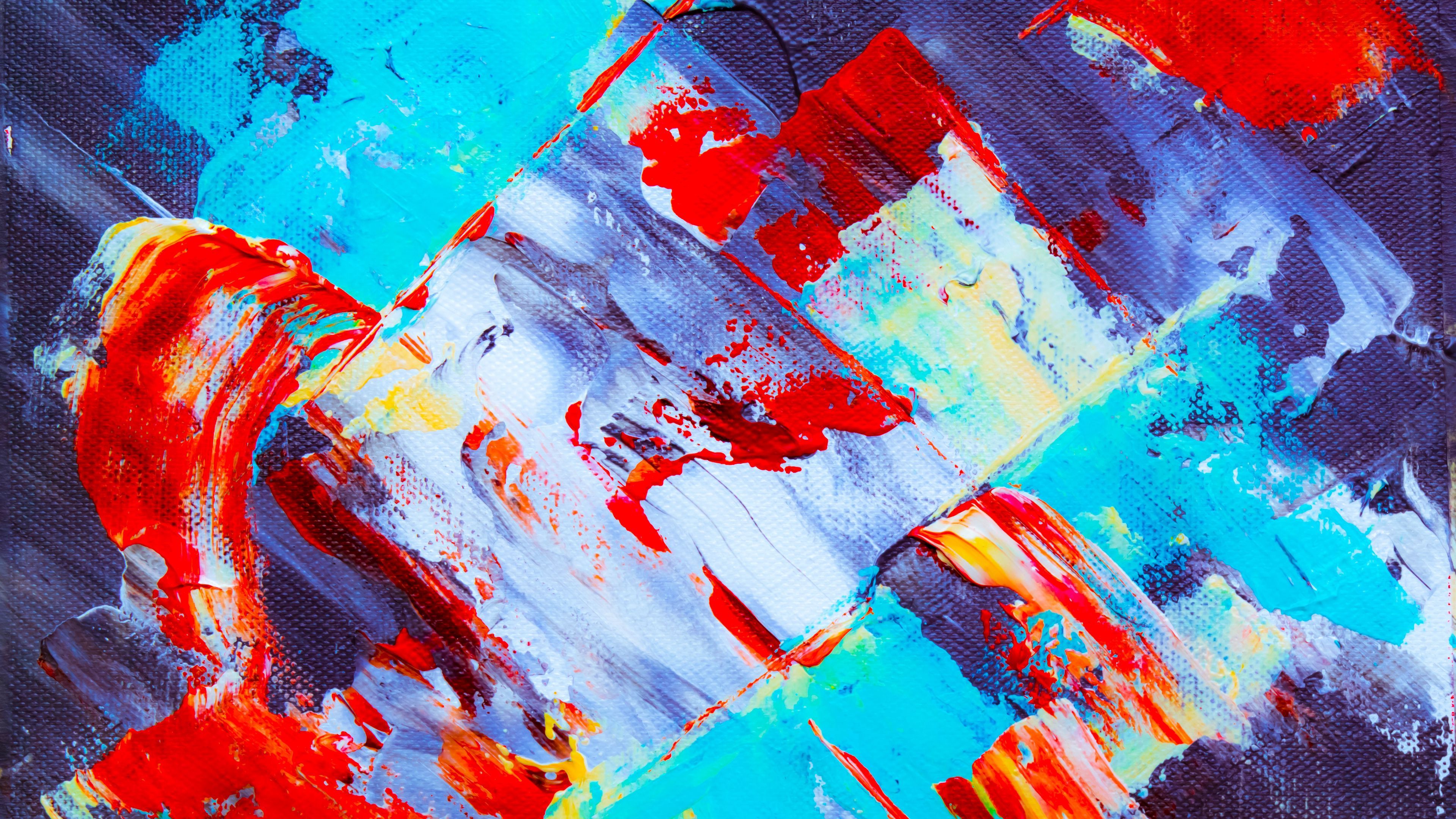 Download wallpaper 3840x2160 canvas, paint, acrylic, stains, chaos, abstract 4k uhd 16:9 HD background