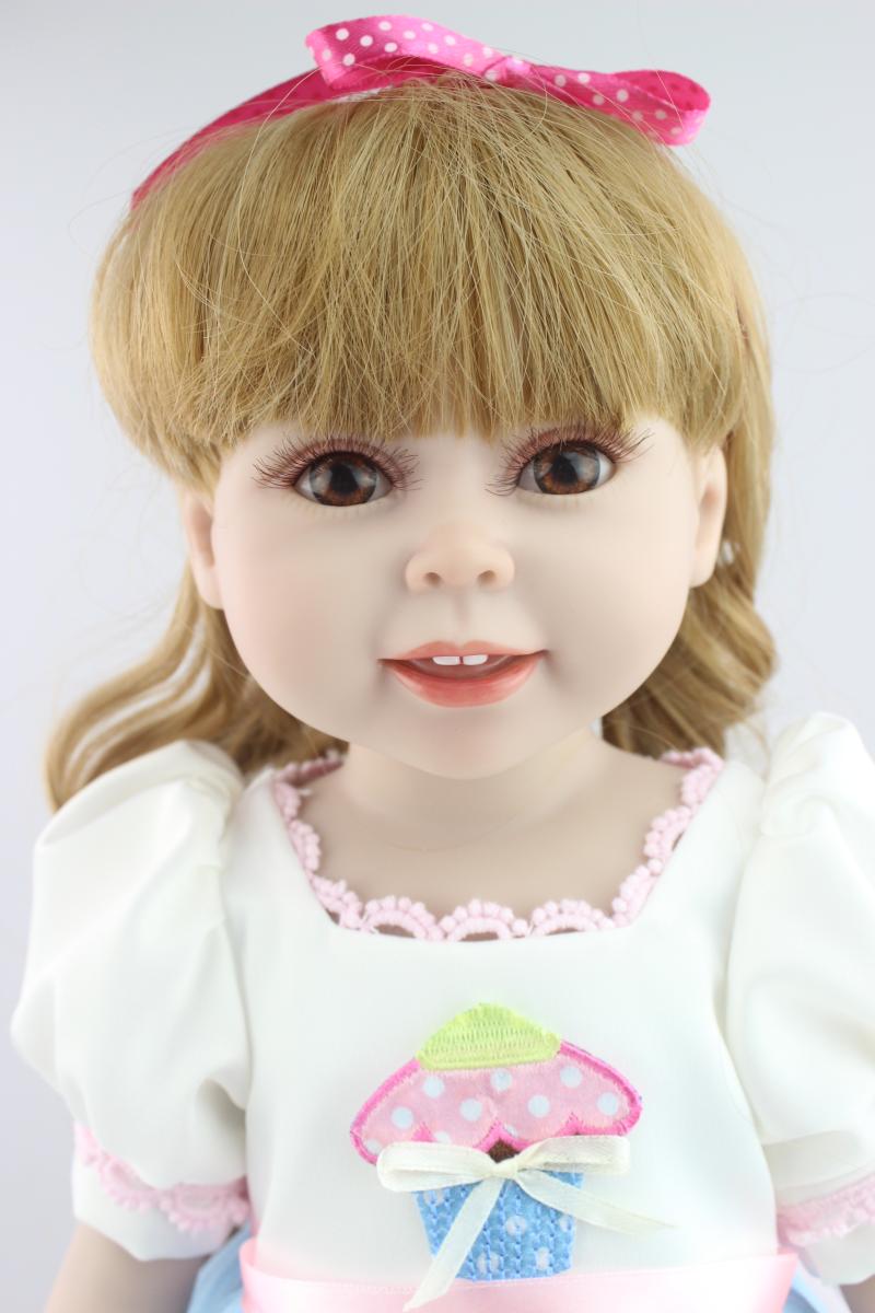 America Girl Dress Princess Doll Girl Toy High Quaity Baby Alive Boneca Best Gifts for Girls Birthday Gift 45CM. gift machine. gift pandatoy pipe