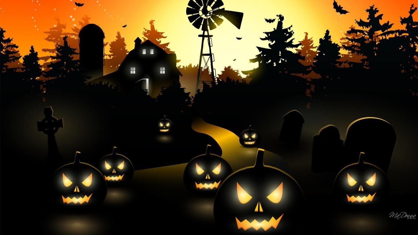 haunted halloween farm HD Wallpaper. Free halloween wallpaper, Halloween wallpaper background, Halloween wallpaper