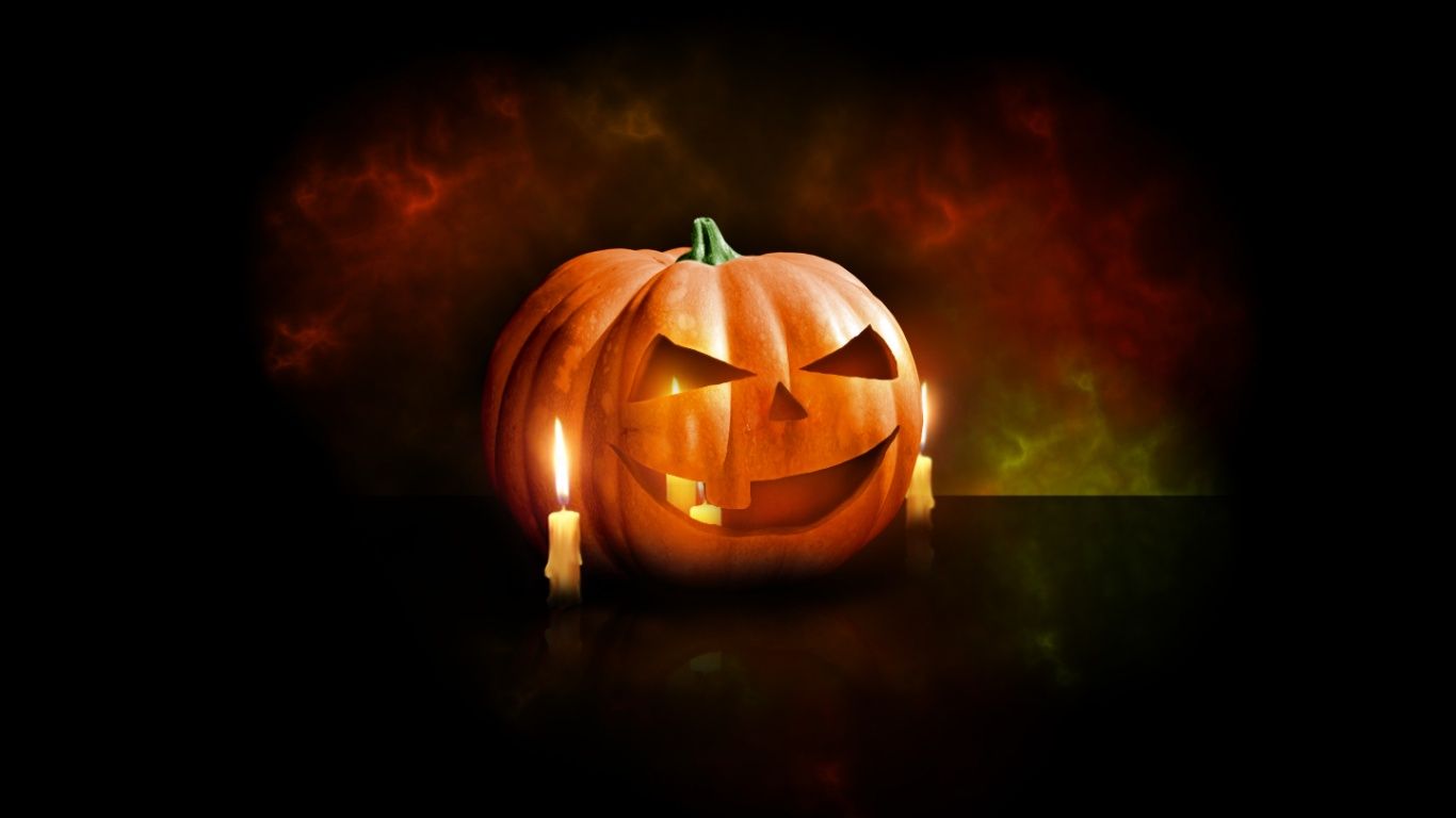 Halloween pumpkin desktop PC and Mac wallpaper