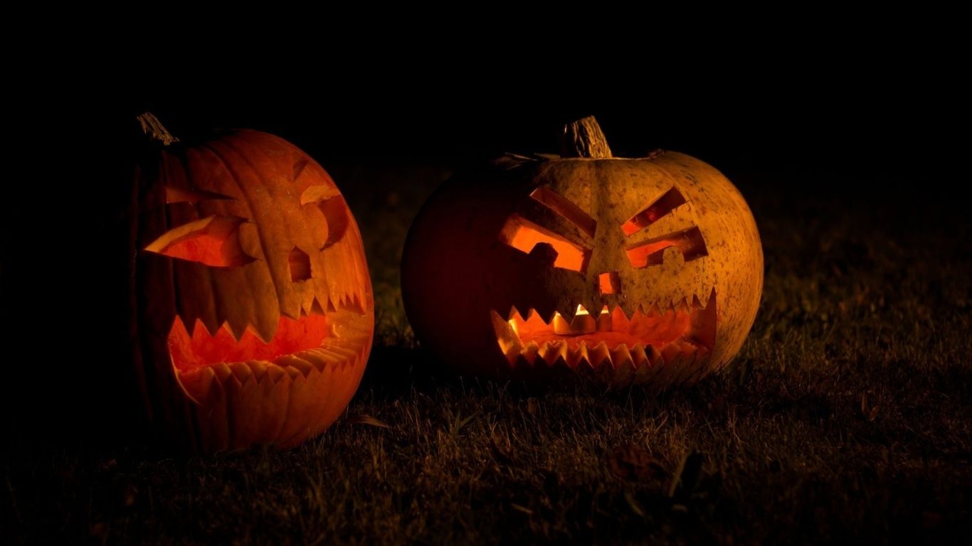 Halloween Scary Pumpkin 1366x768 Resolution Wallpaper, HD Holidays 4K Wallpaper, Image, Photo and Background
