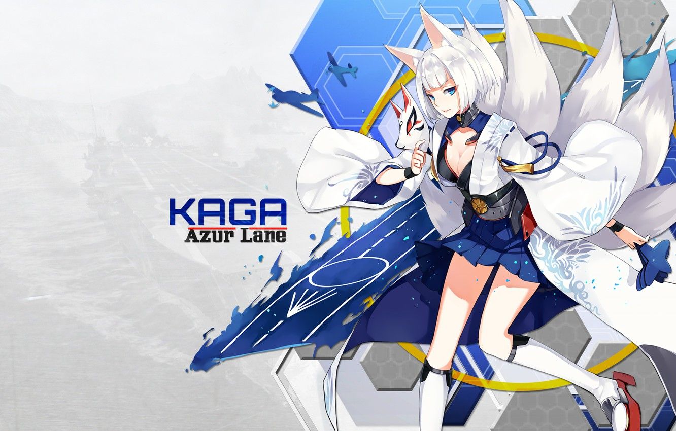 Wallpaper girl, anime, art, kaga, azur lane image for desktop, section сёнэн