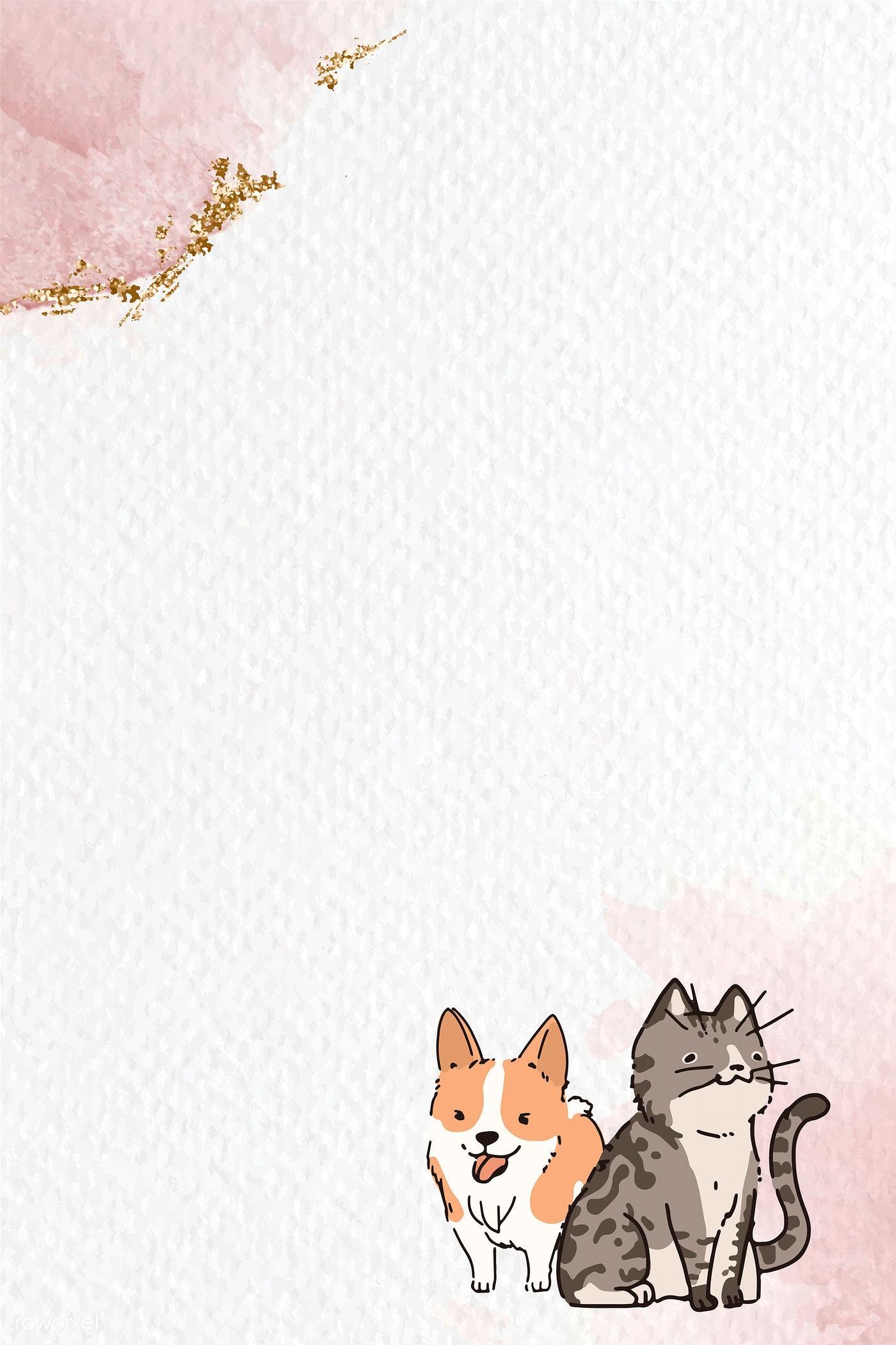 Dog and cat lover pattern background vector / Adj. Background patterns, Cat background, Cute cartoon wallpaper