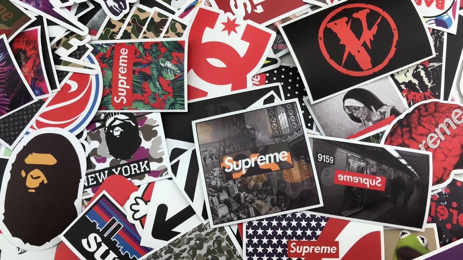 Free download Hypebeast Laptop Sticker Pack off White Gucci Kith Bape Supreme [1600x1200] for your Desktop, Mobile & Tablet. Explore Hypebeast Collage Wallpaper. Hypebeast Collage Wallpaper, Collage Background, Hypebeast Wallpaper