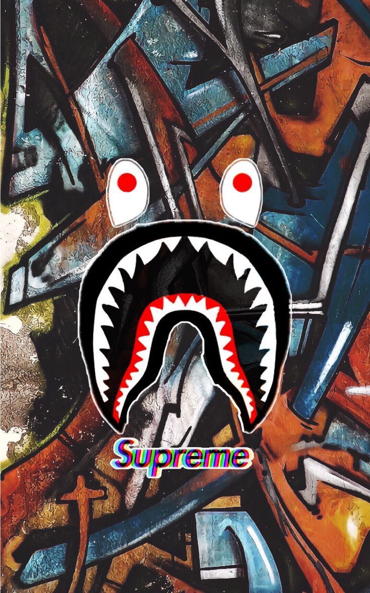 Download BAPE Shark Supreme Logo Wallpaper